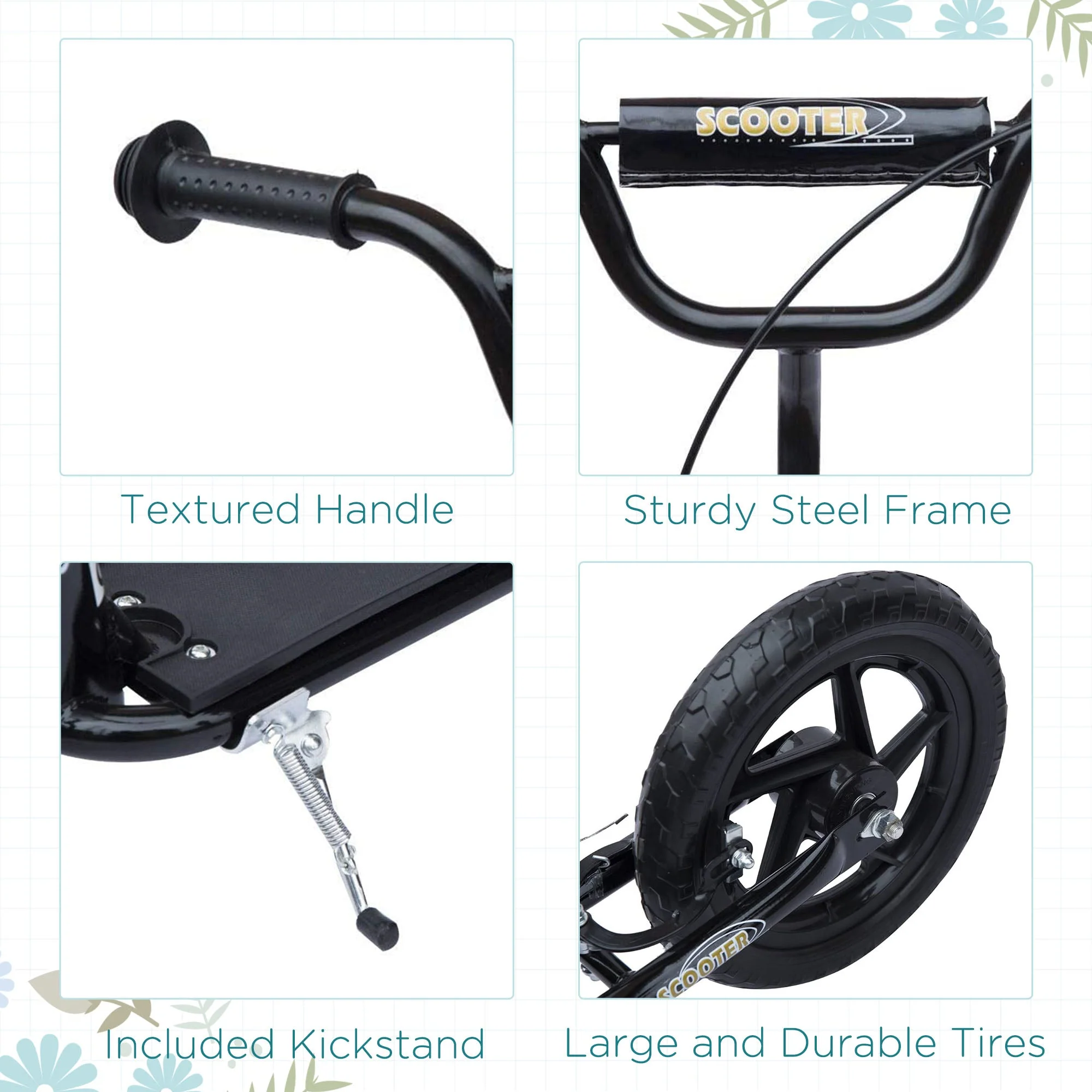 Teen Push Scooter Kids Children Stunt Scooter Bike Bicycle Ride On 12" EVA Tyres - Image 7