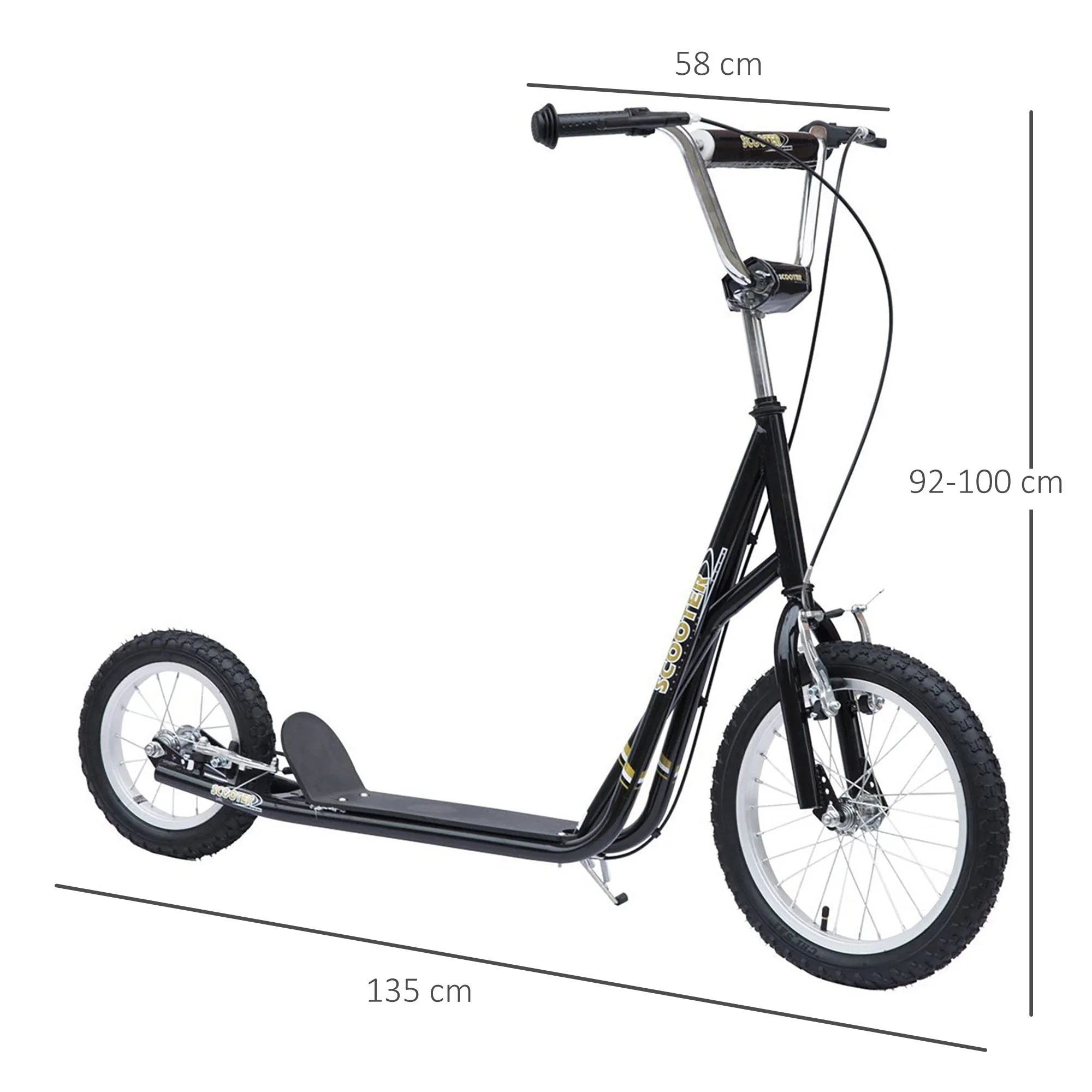 Teen Stunt Scooter Push Kick Scooters for Kids with Rubber Wheels Adjustable Handlebar Front Rear Dual Brakes Kickstand - Image 3