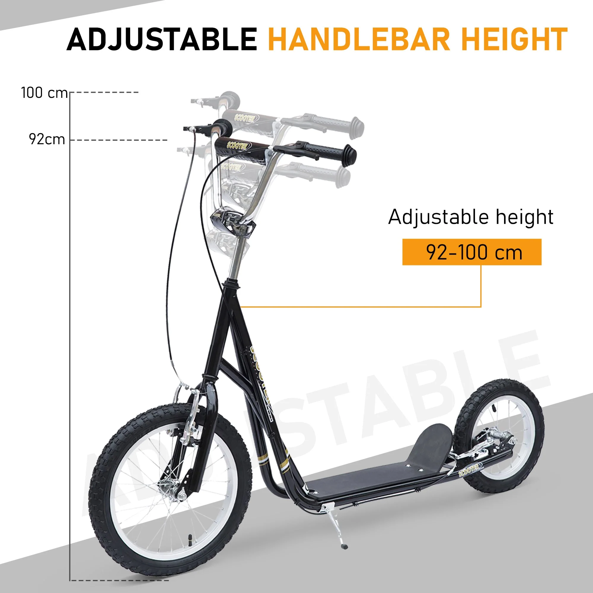 Teen Stunt Scooter Push Kick Scooters for Kids with Rubber Wheels Adjustable Handlebar Front Rear Dual Brakes Kickstand - Image 4