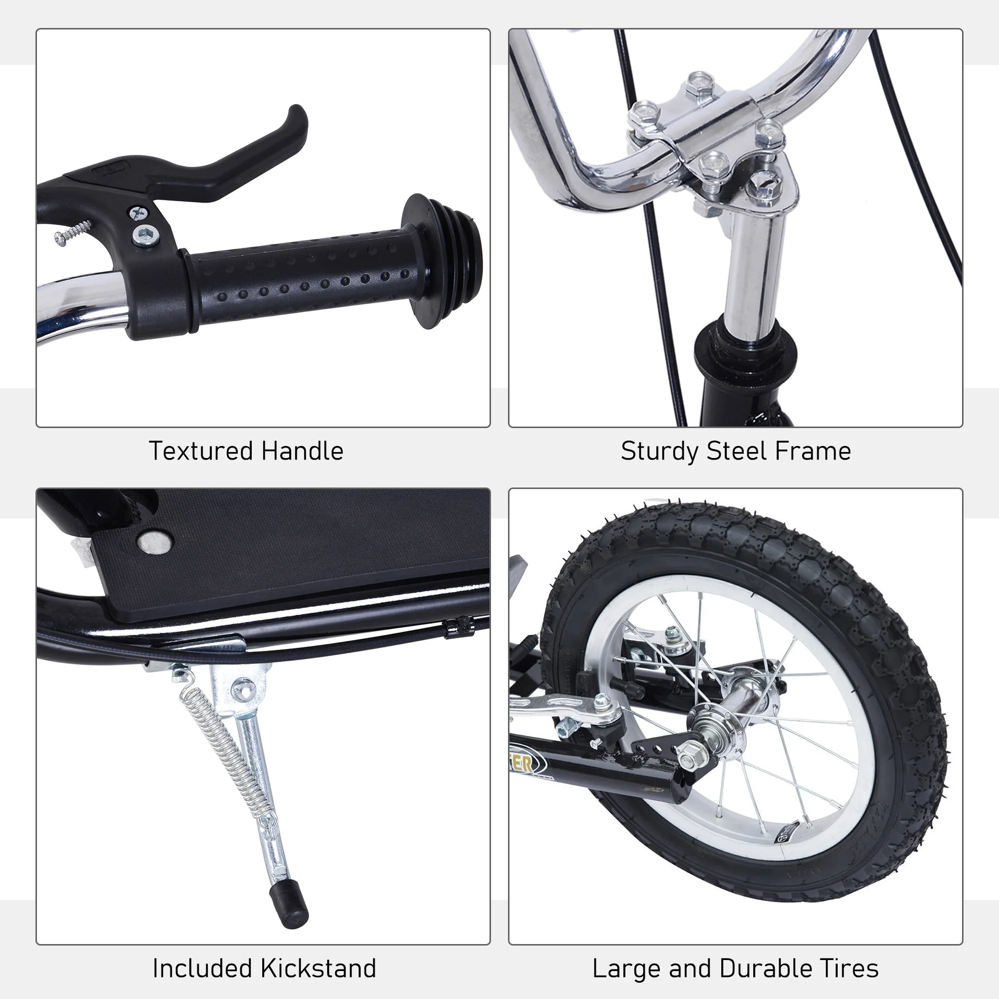 Teen Stunt Scooter Push Kick Scooters for Kids with Rubber Wheels Adjustable Handlebar Front Rear Dual Brakes Kickstand - Image 5
