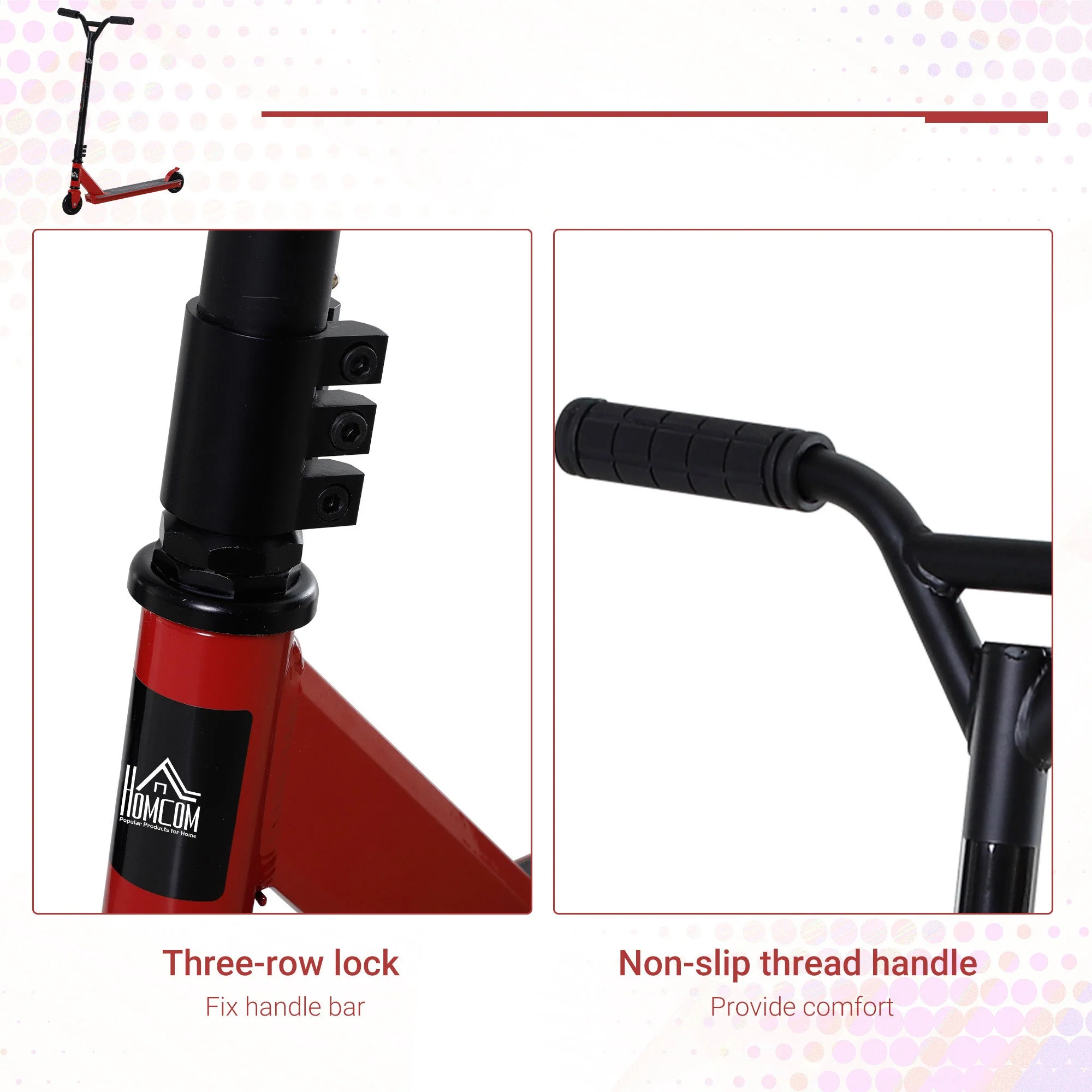 Teens Lightweight Steel Stunt Scooter Red - Image 5