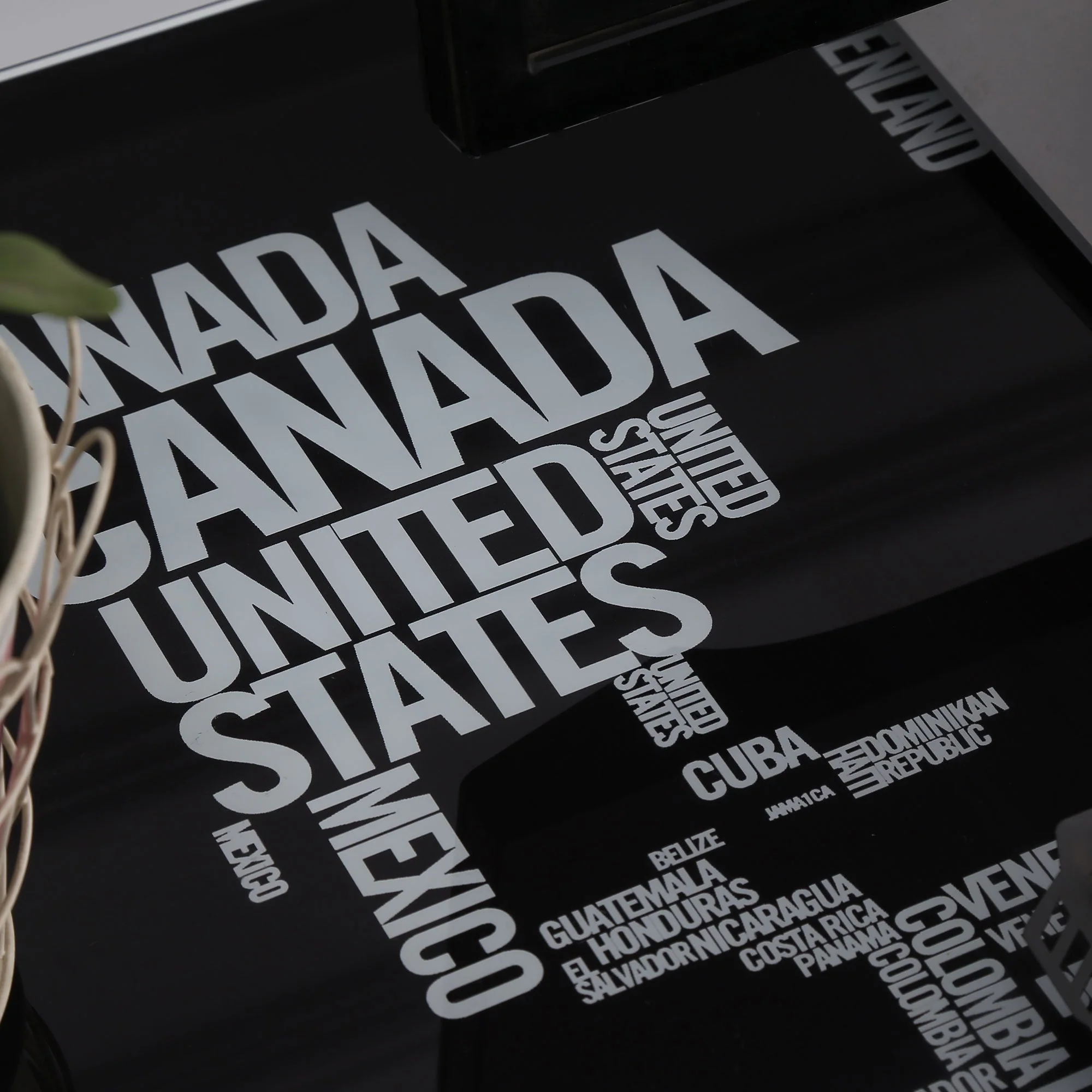 Tempered Glass Top Writing Desk With World Map Printing - Image 8