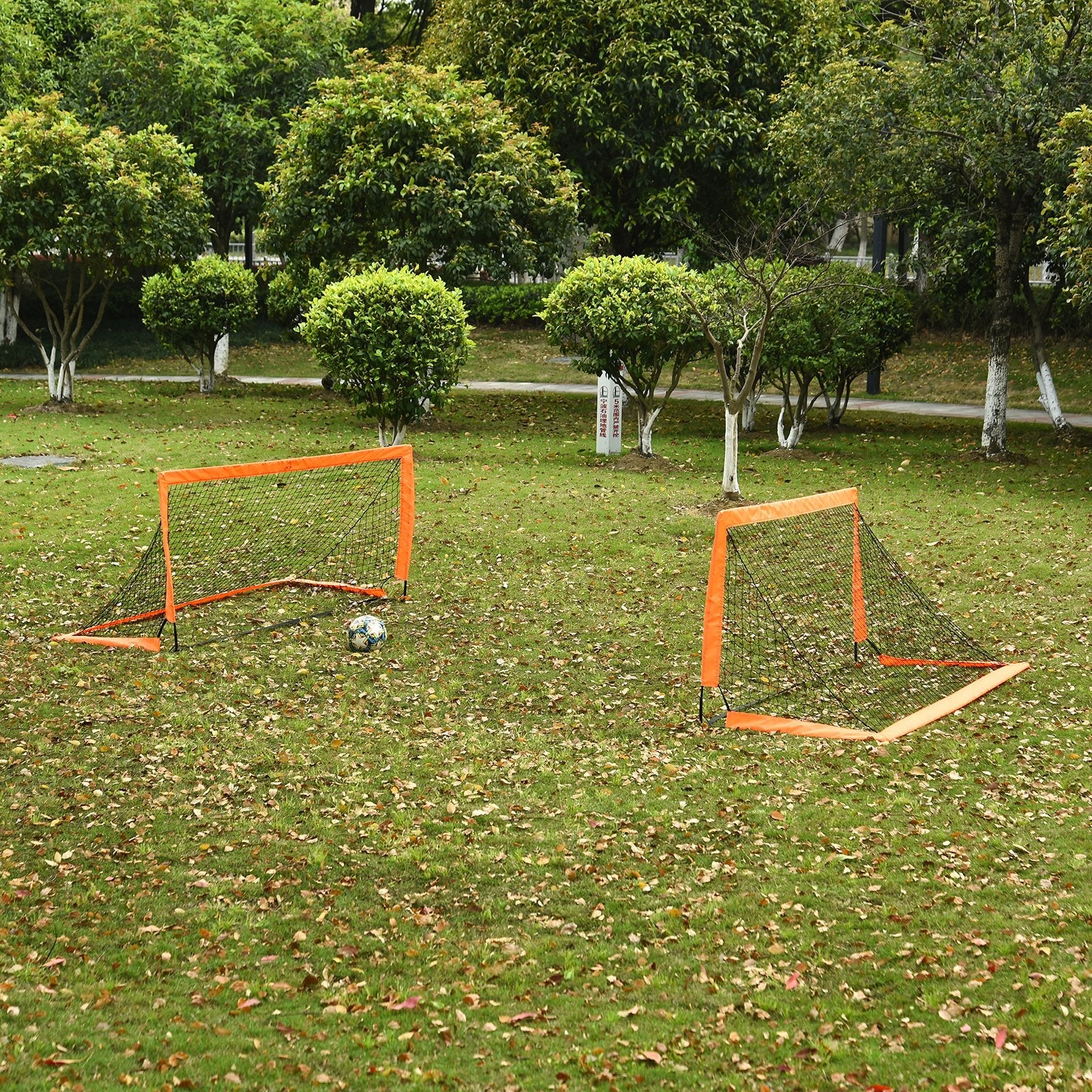 Tetoron Mesh Outdoor Folding Football Goal Orange - Image 9
