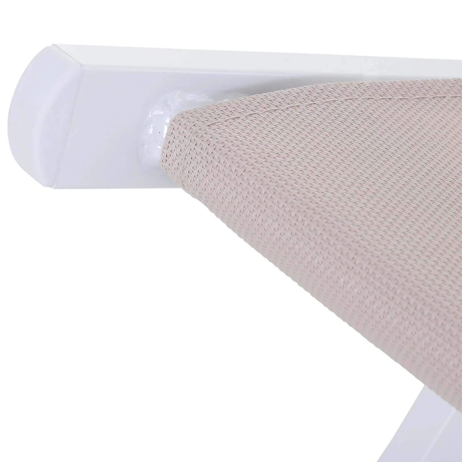 Textilene Chaise Lounge Recliner Chair Adjustable Sun Lounger Patio White - Image 8