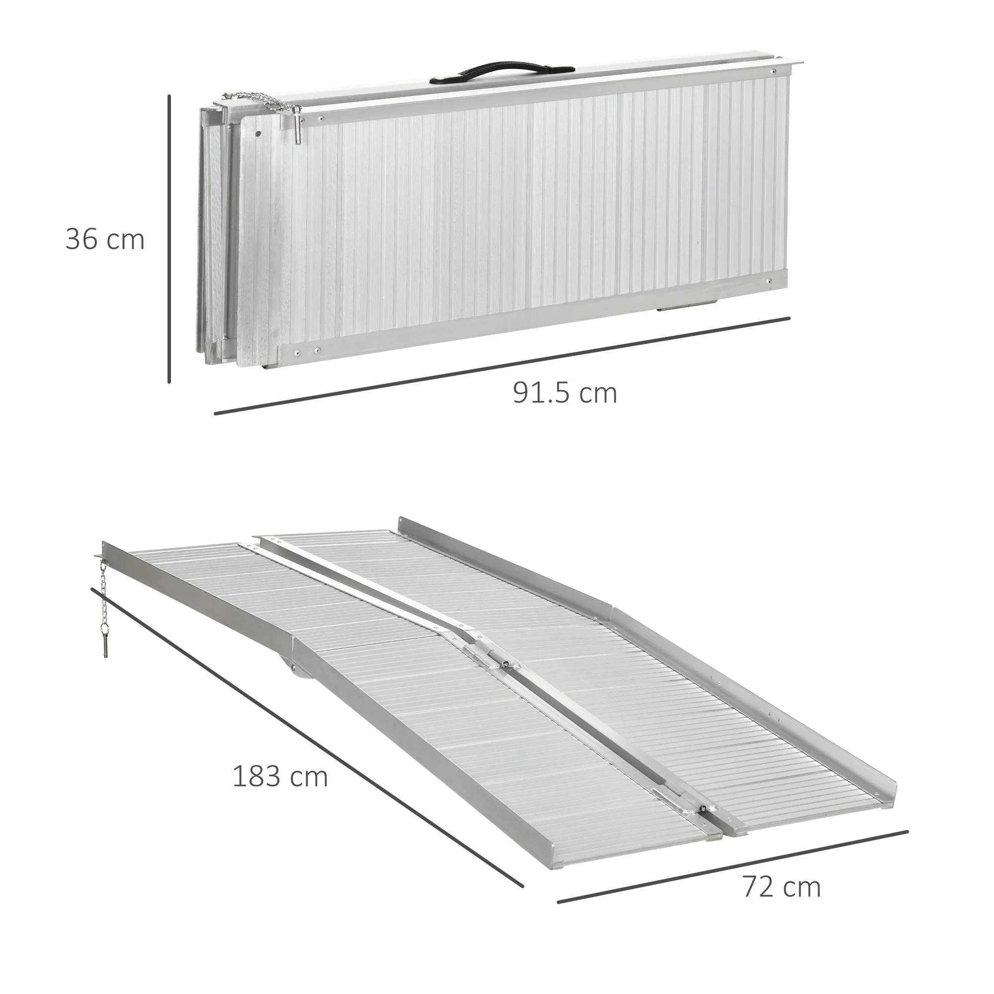 Textured Aluminum Folding Wheelchair Ramp - Image 2