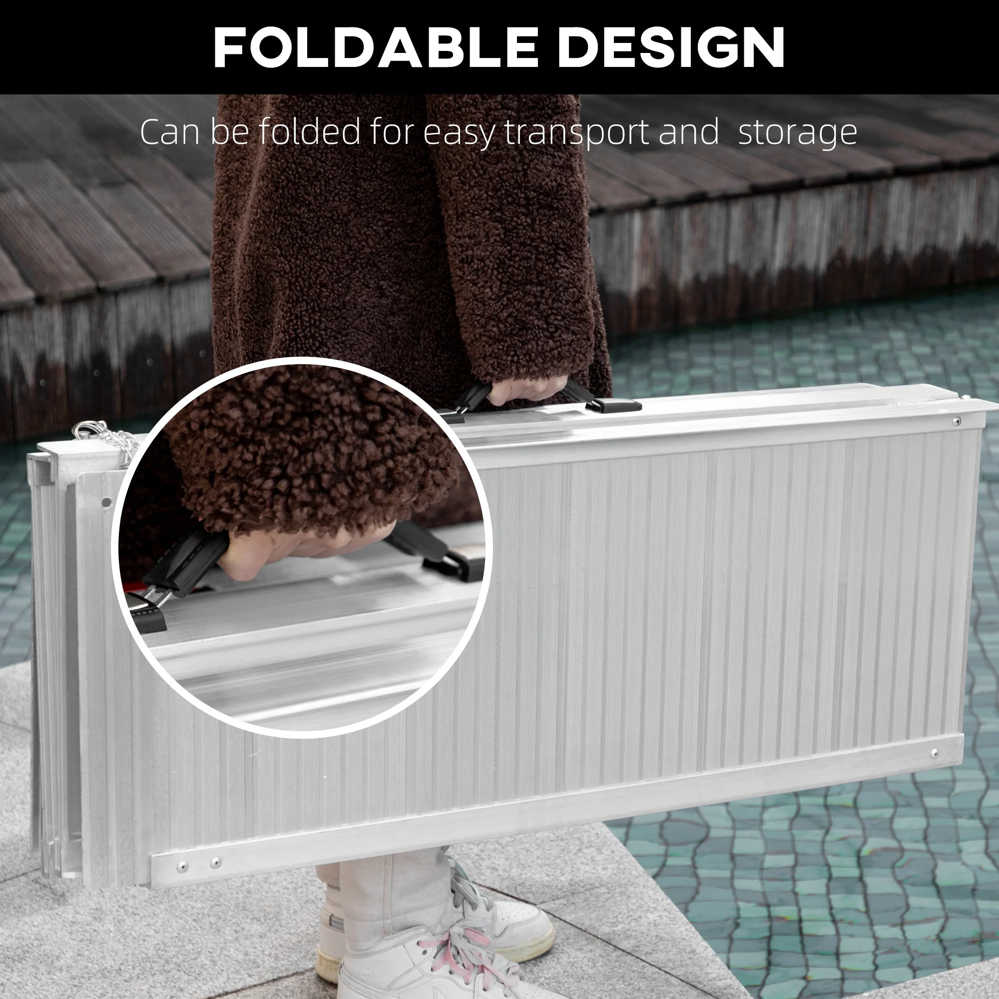 Textured Aluminum Folding Wheelchair Ramp - Image 4
