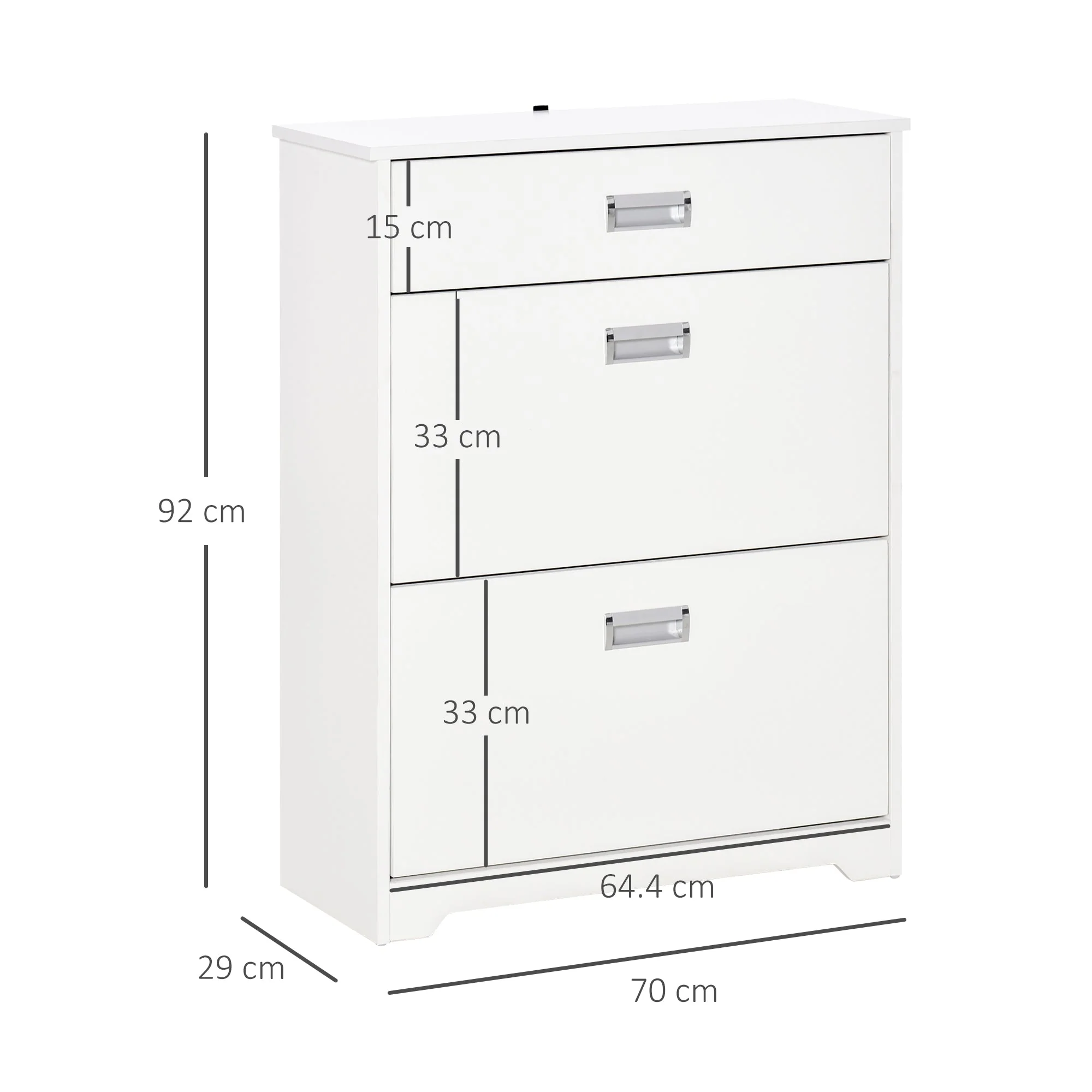 Tipping Shoe Cabinet Hall Organizer with Flip Drawers for Entry Porch 16 Pairs - Image 3