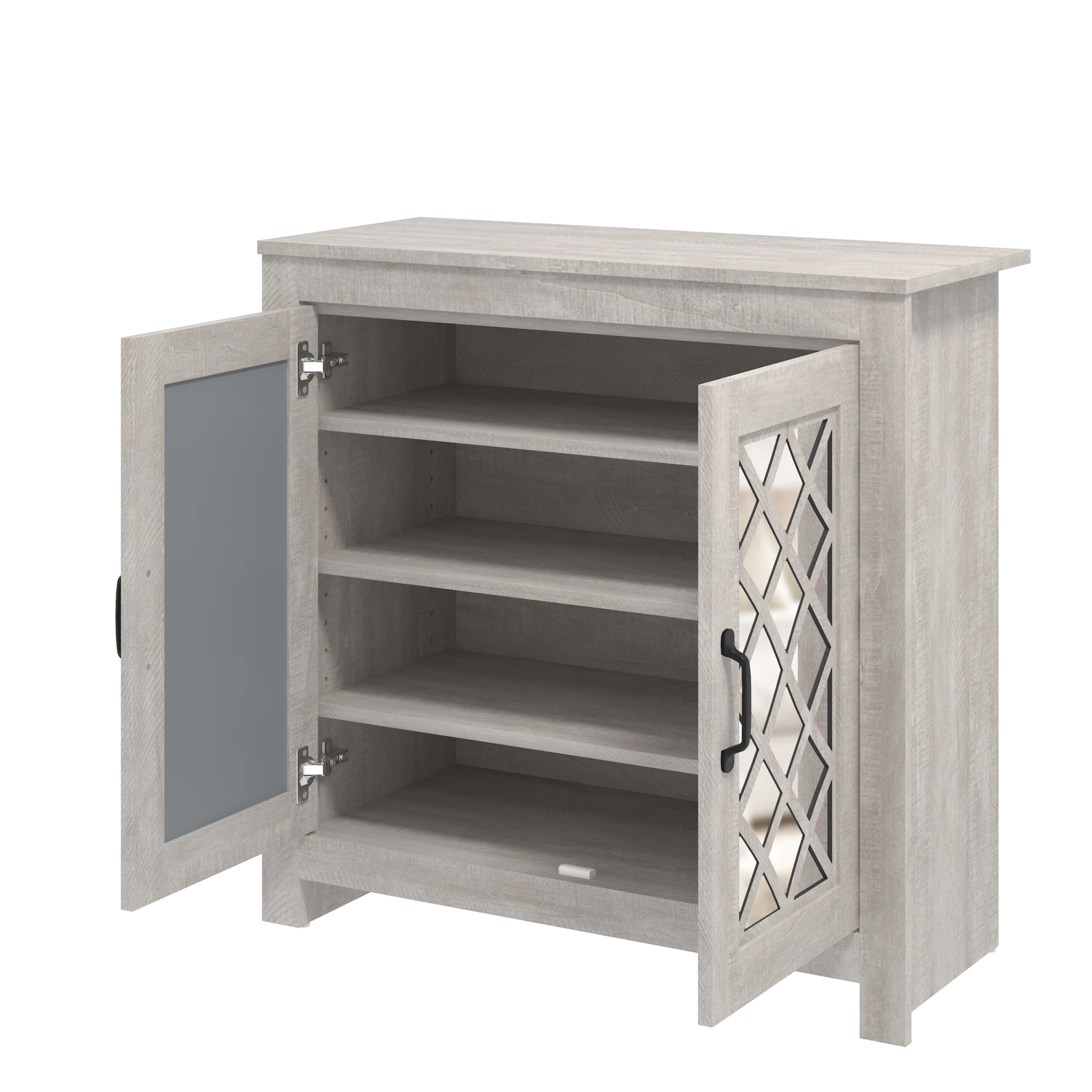 Tiverton Shoe Storage Light Grey 2 Doors 4 Shelves - Image 4