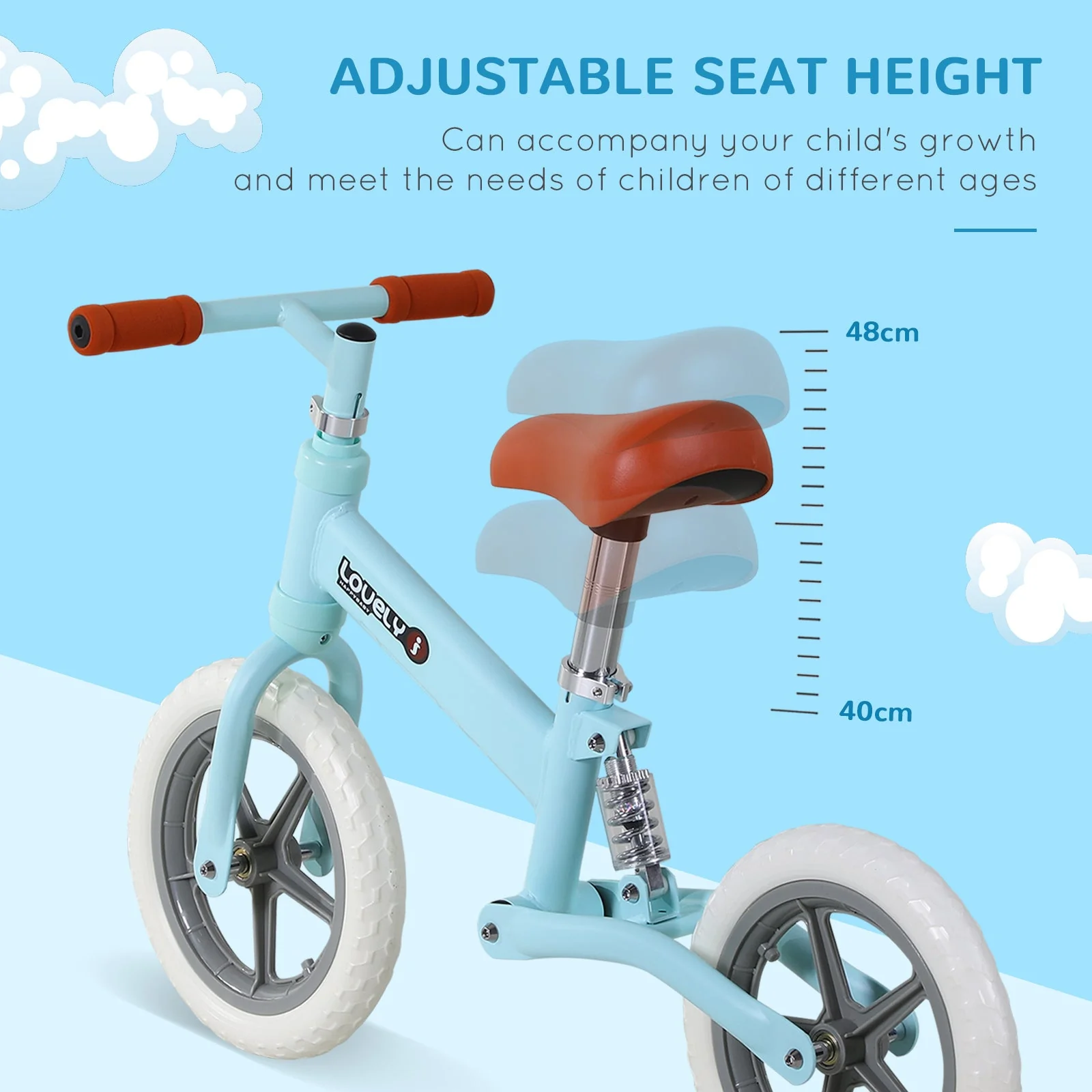 Toddler Balance Bike No Pedal Walk Training Blue - Image 6