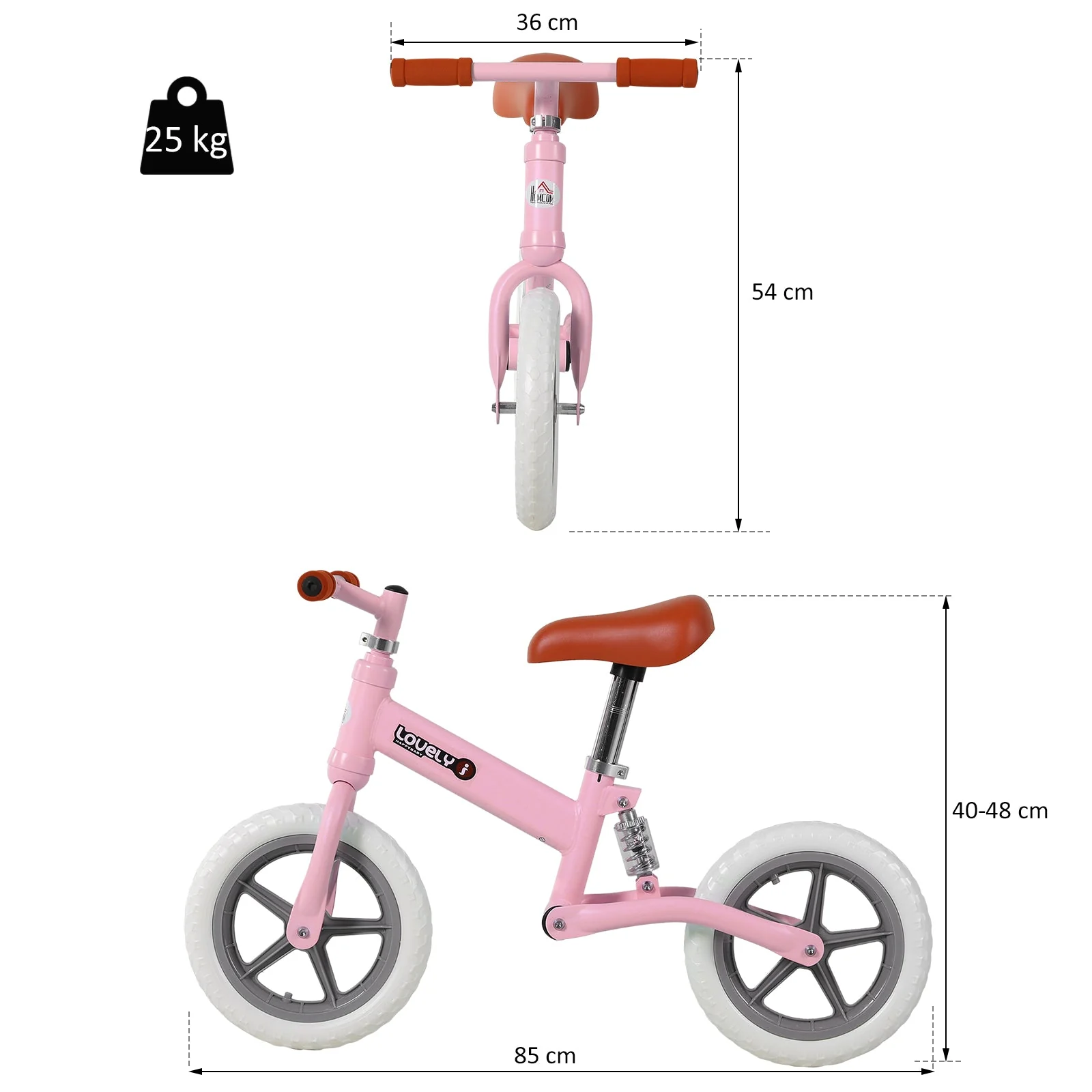 Toddler Balance Bike No Pedal Walk Training Pink - Image 3