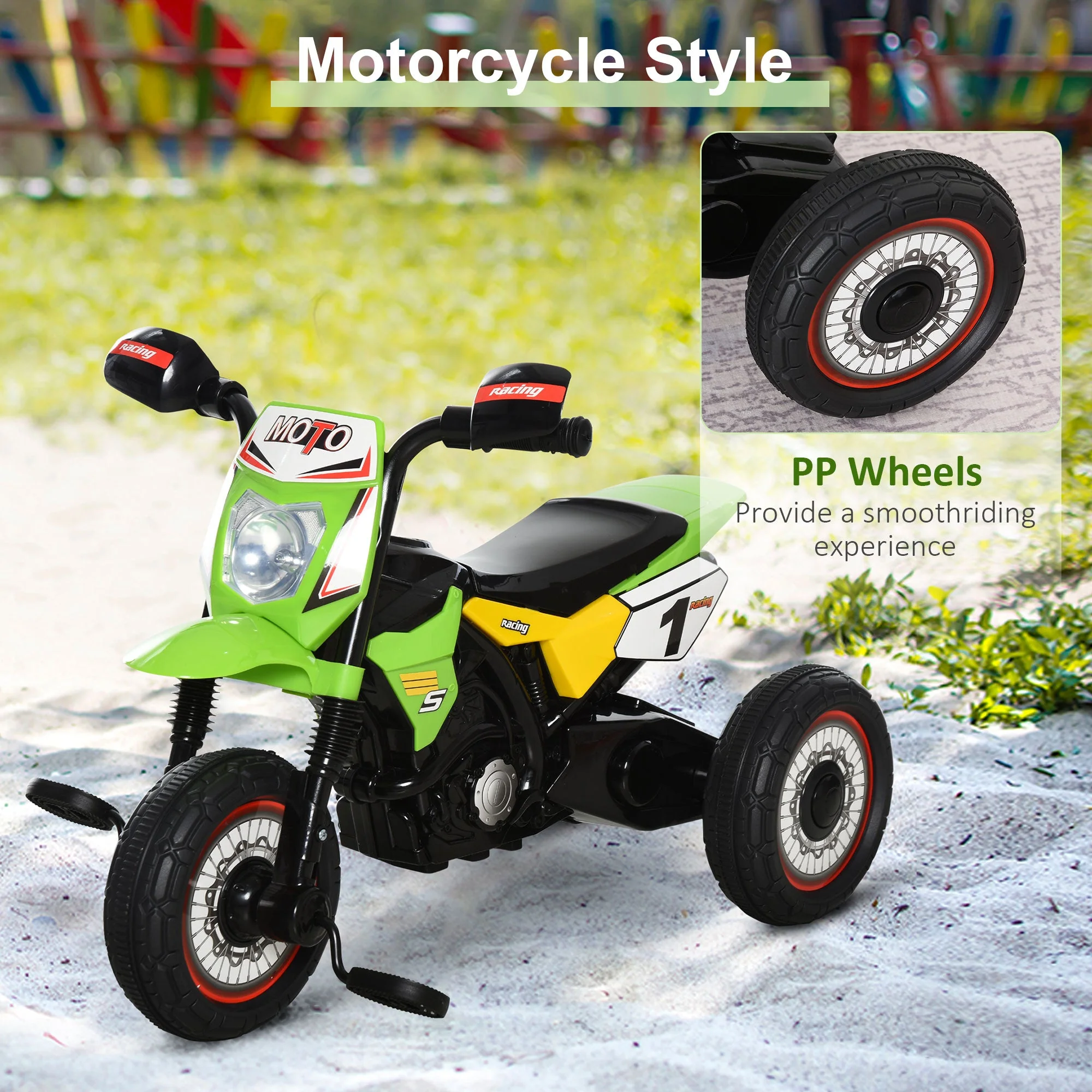 Toddlers 3-Wheel PP Ride On Pedal Trike Green - Image 4