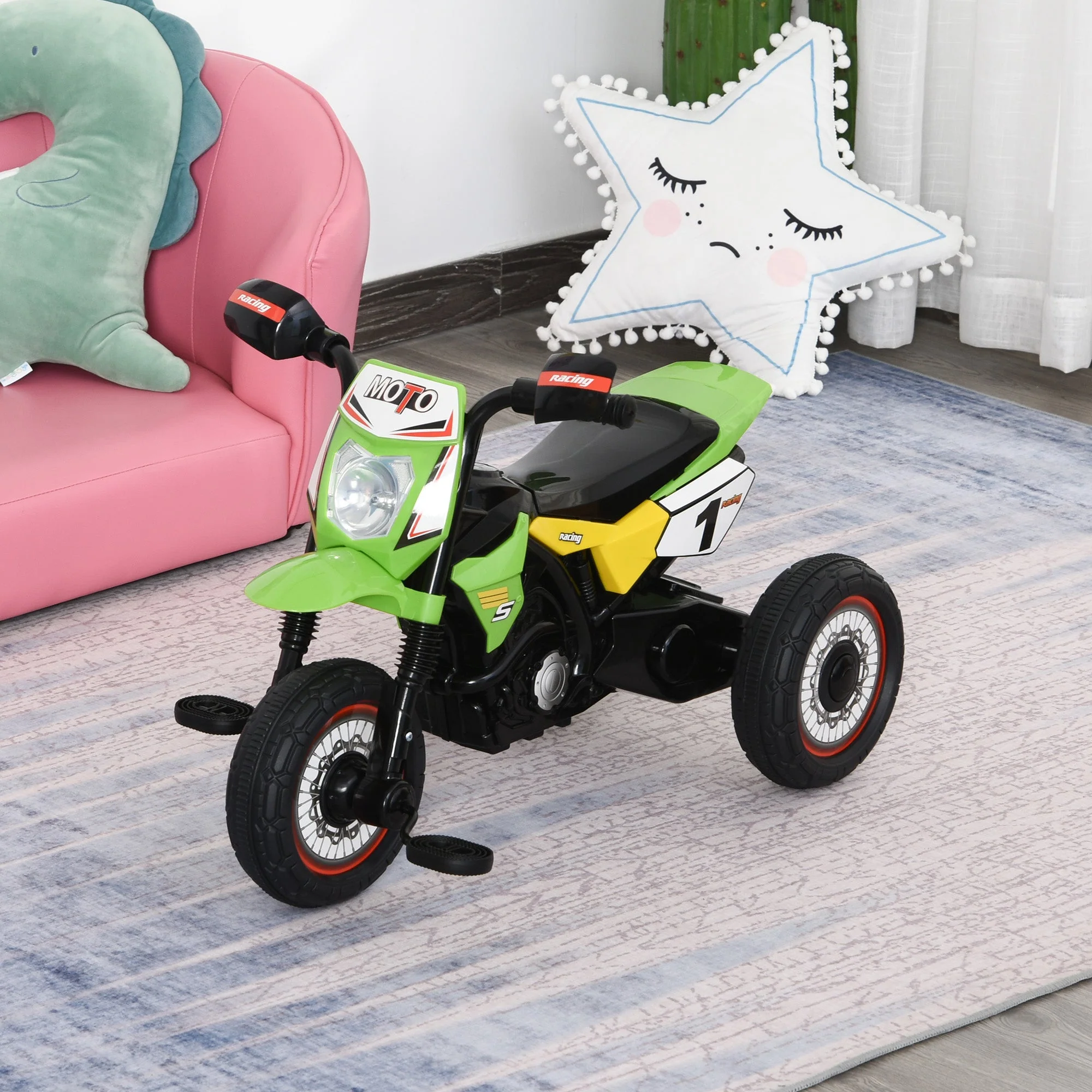 Toddlers 3-Wheel PP Ride On Pedal Trike Green - Image 7