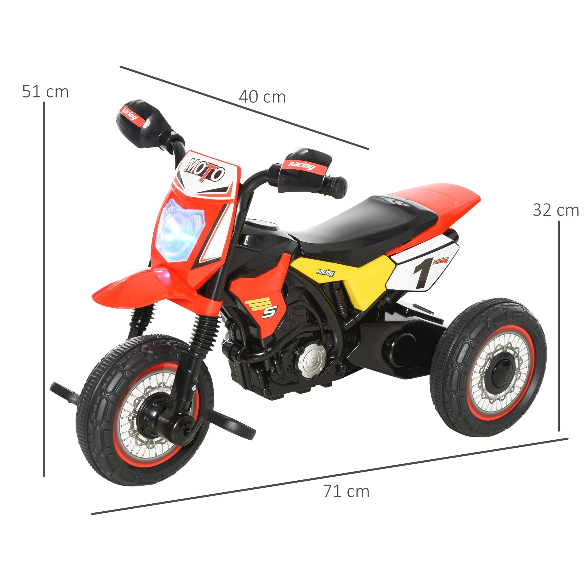 Toddlers 3-Wheel PP Ride On Pedal Trike Red - Image 3