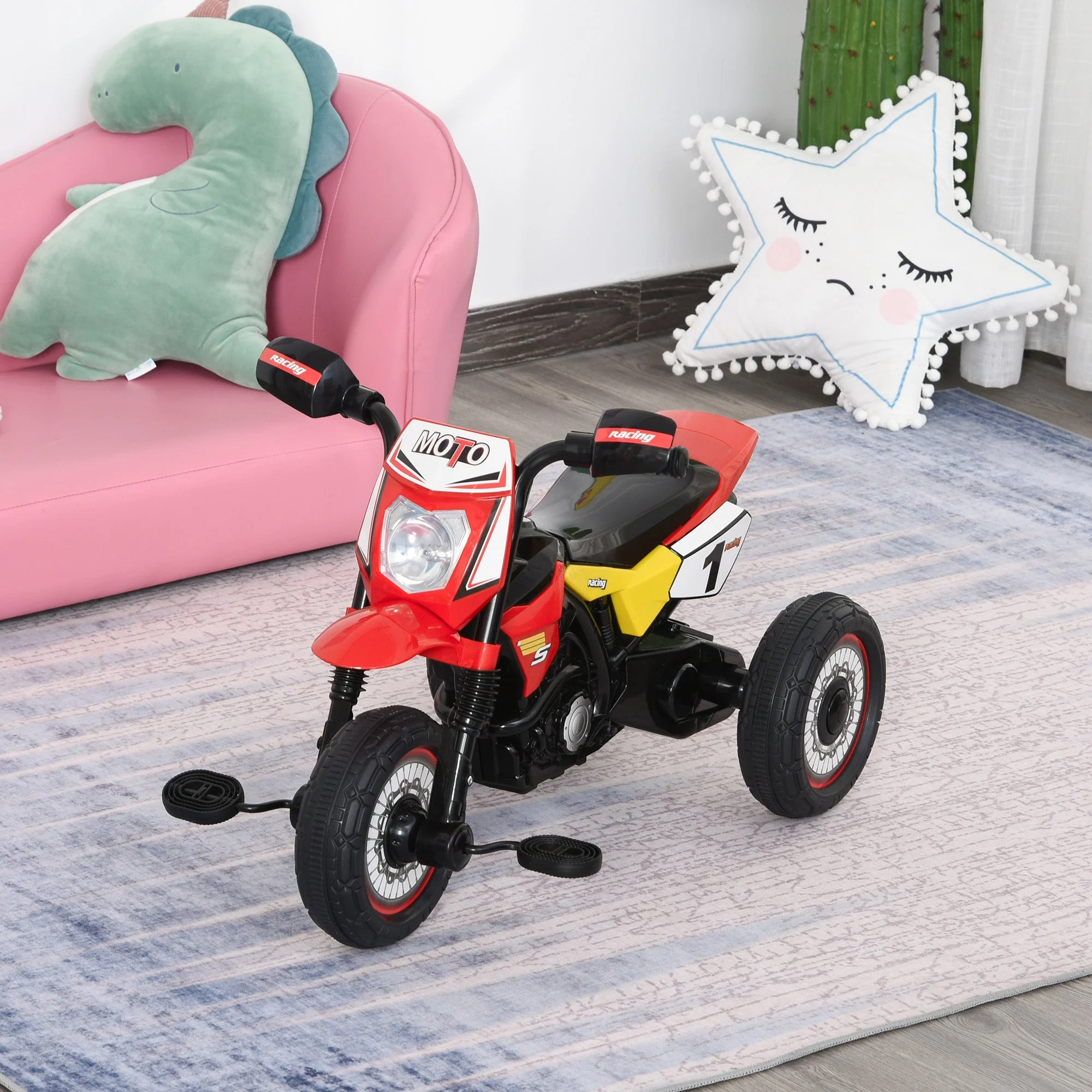Toddlers 3-Wheel PP Ride On Pedal Trike Red - Image 7