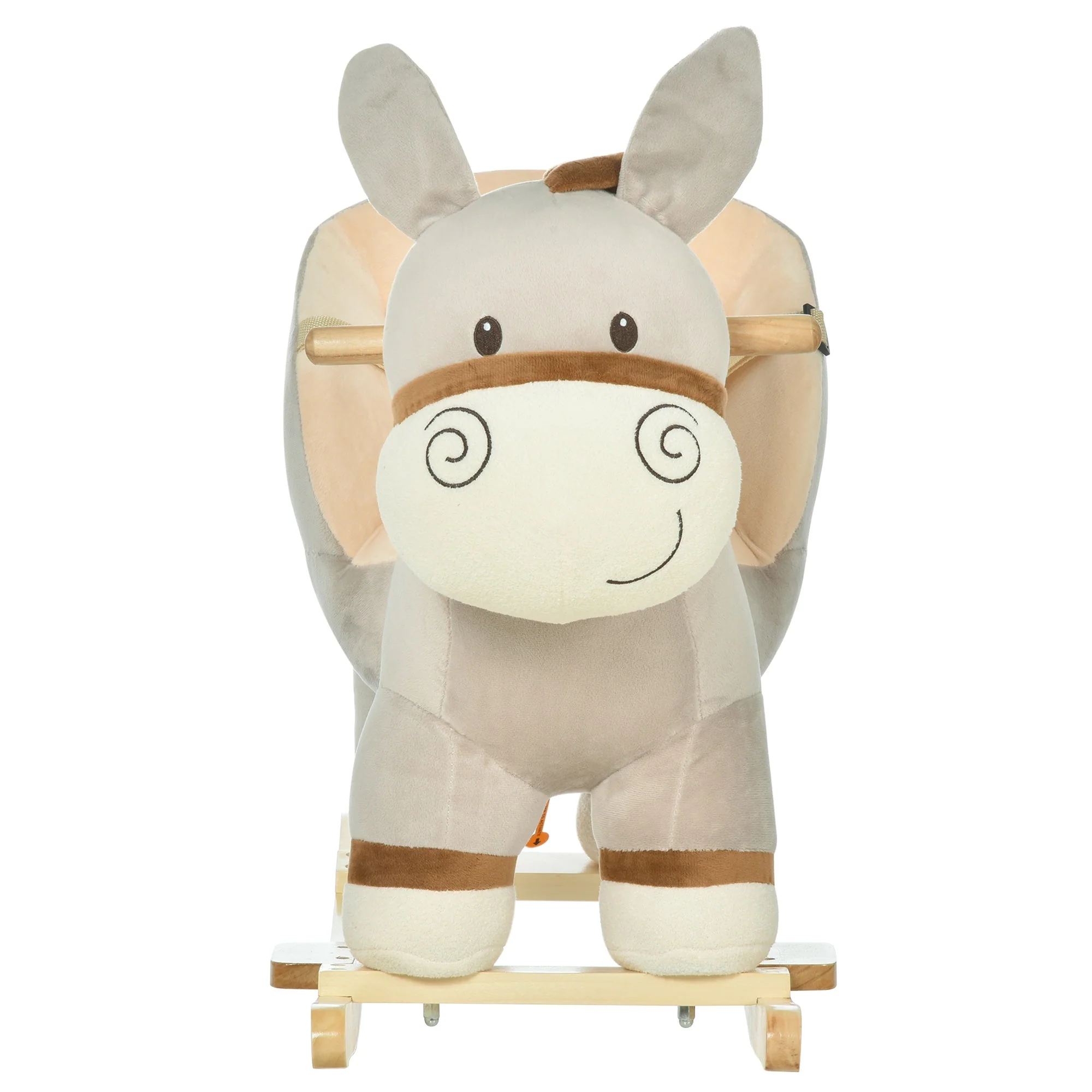 Toddlers Donkey Plush Rocking Ride On w/ Sound Grey - Image 9