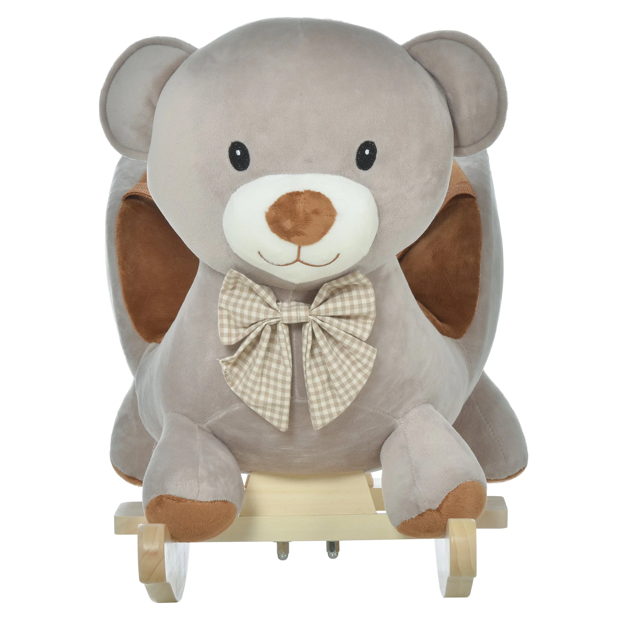 Toddlers Plush Bear Rocking Horse Grey - Image 8