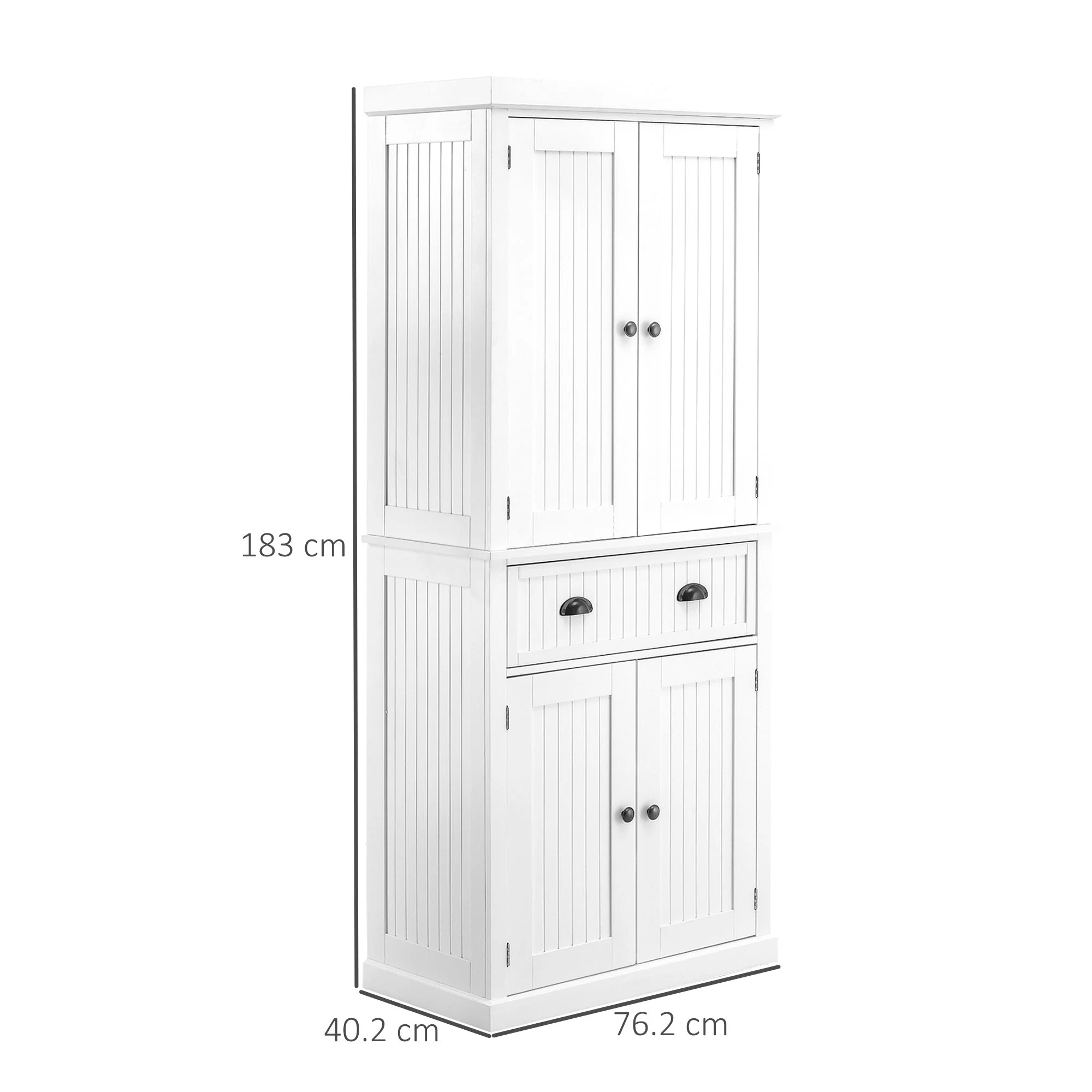 Traditional Kitchen Cupboard Freestanding Storage Cabinet with Drawer - Image 3