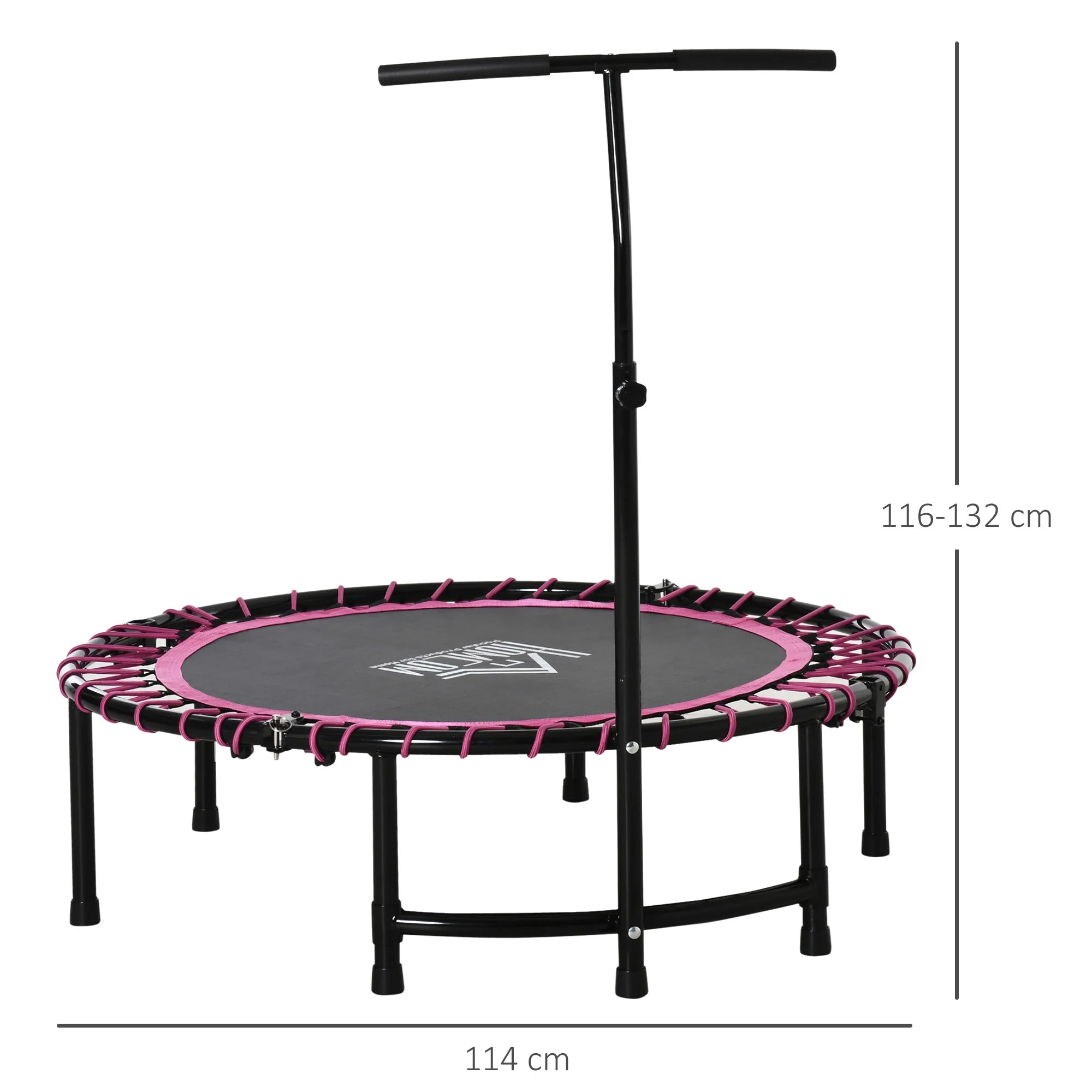 Trampoline Outdoor Bouncer Jumper 3-Level Adjustable Handle Adult Kid -Pink - Image 3