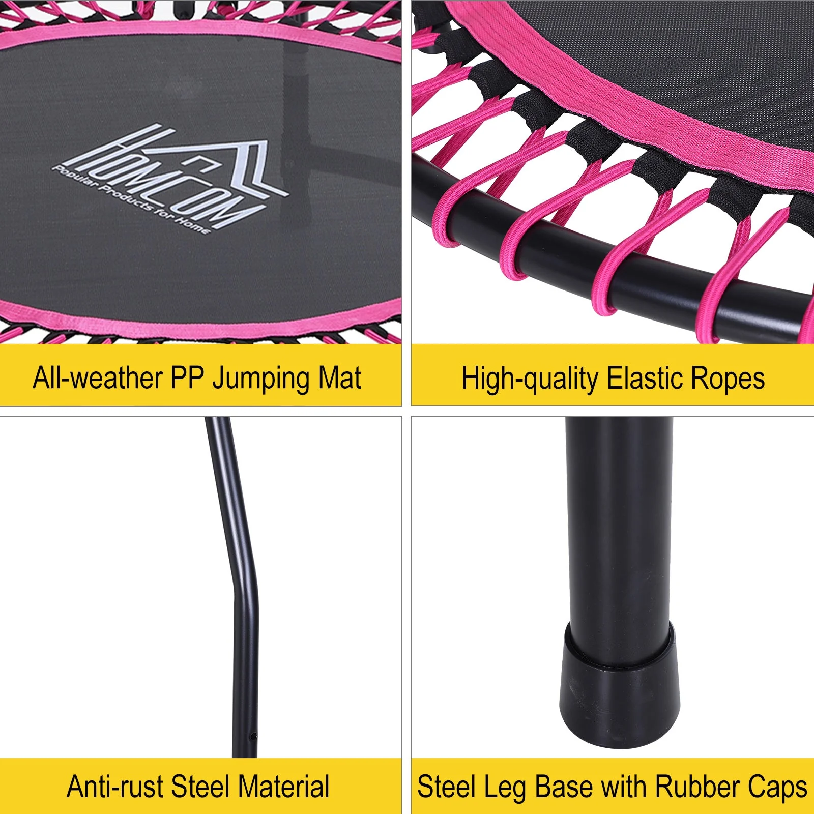 Trampoline Outdoor Bouncer Jumper 3-Level Adjustable Handle Adult Kid -Pink - Image 7