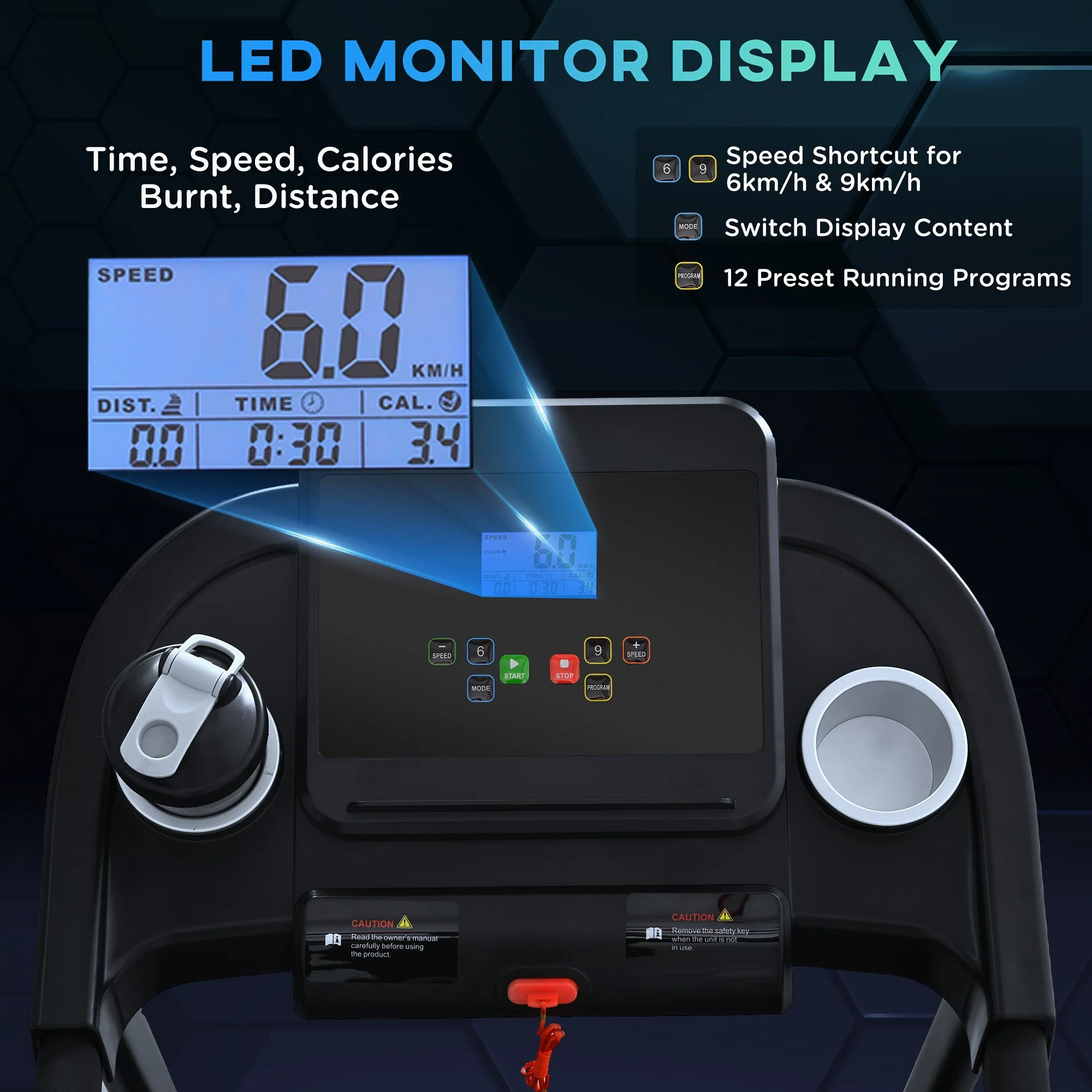 Treadmill Electric Motorised Running Machine w/ LED Display - Image 3