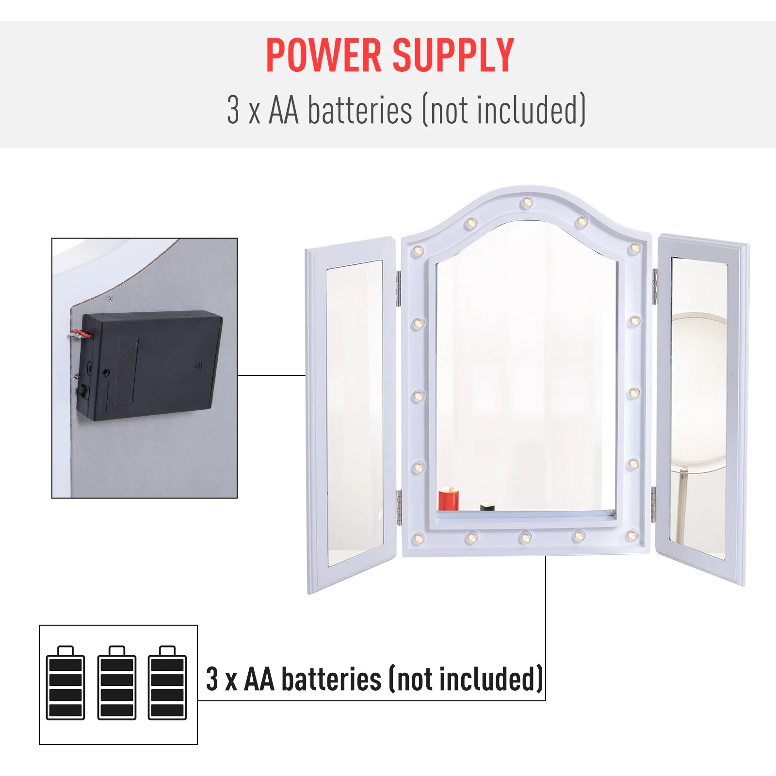 Trifold Freestanding Mirror - Image 6