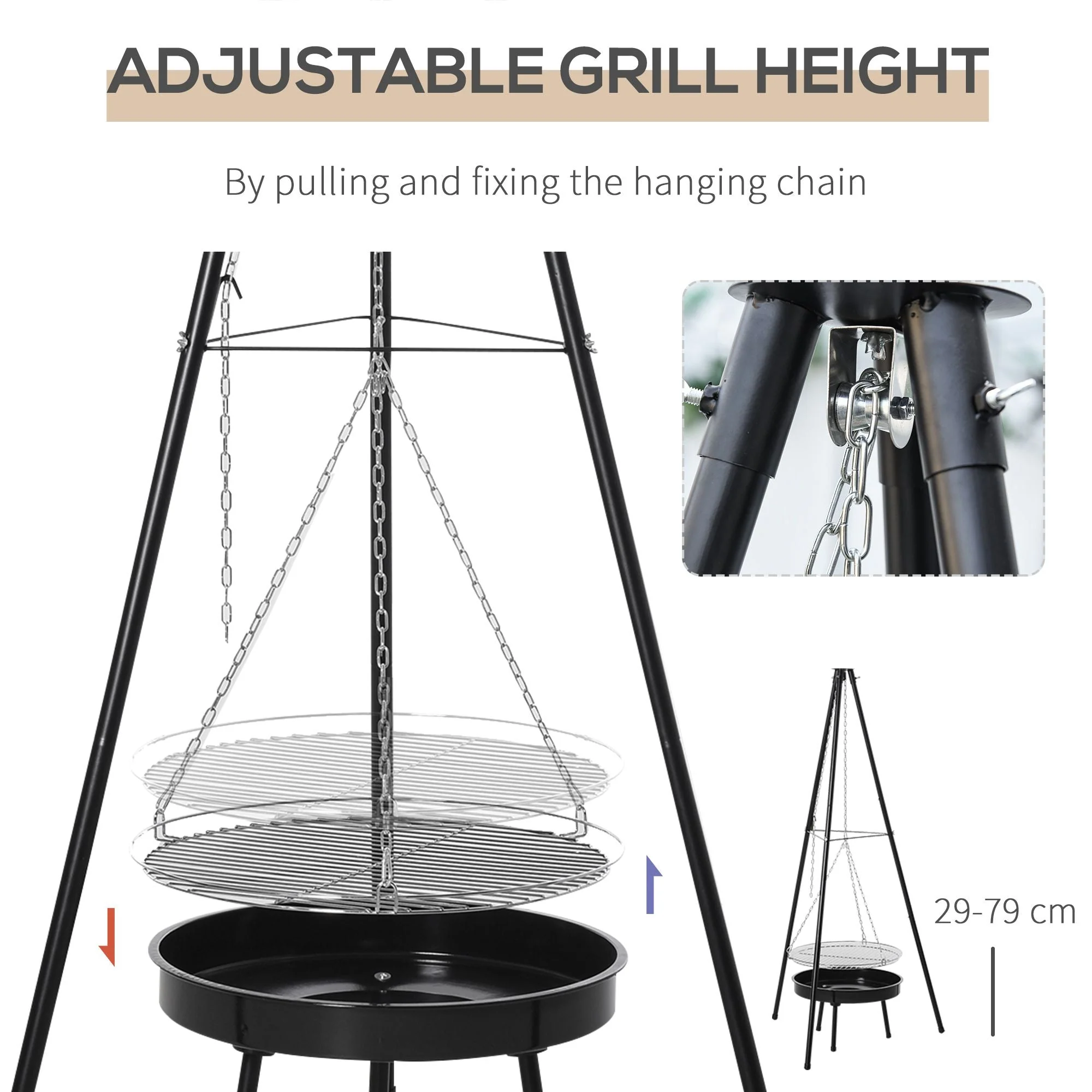 Tripod Charcoal Barbecue Grill - Image 4