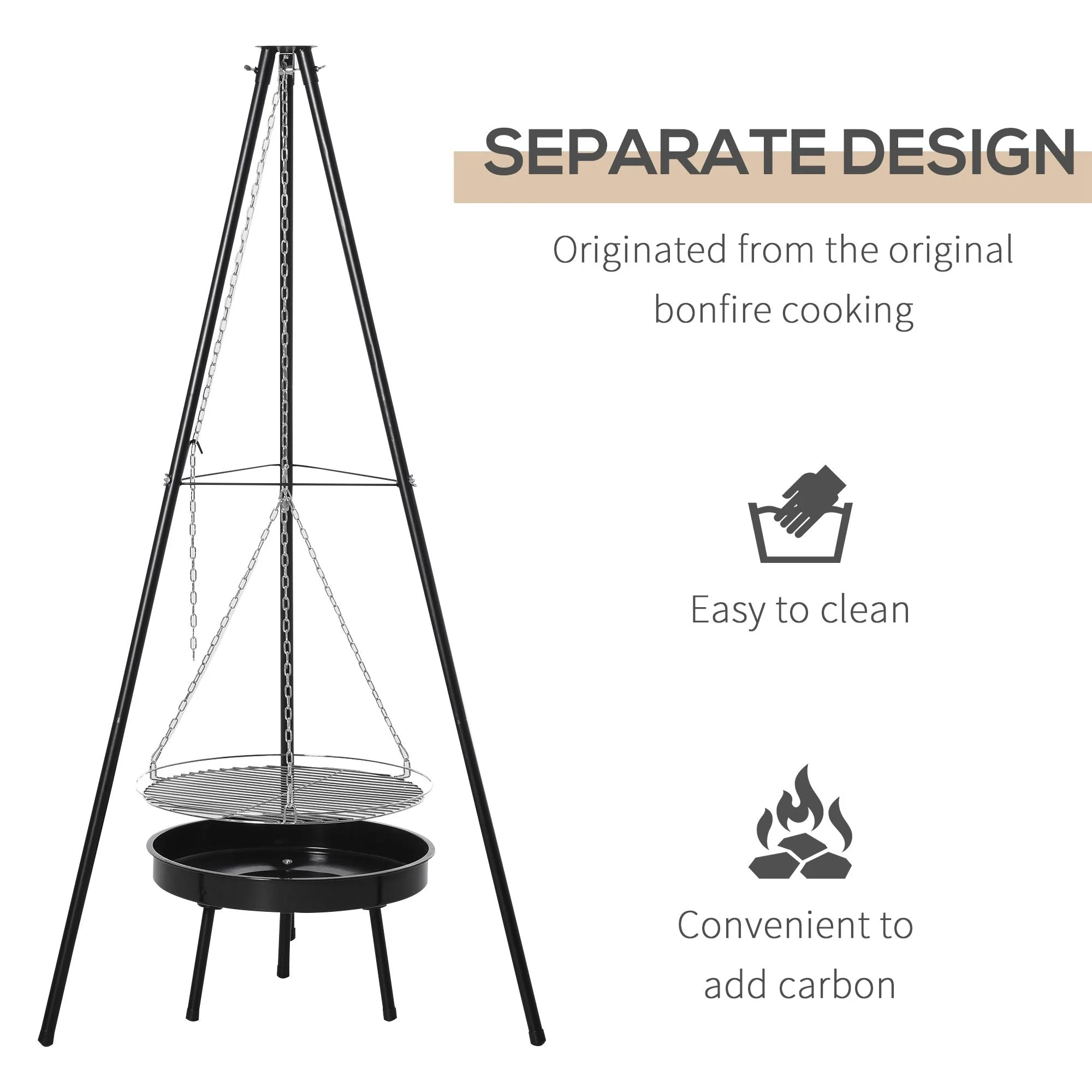 Tripod Charcoal Barbecue Grill - Image 5