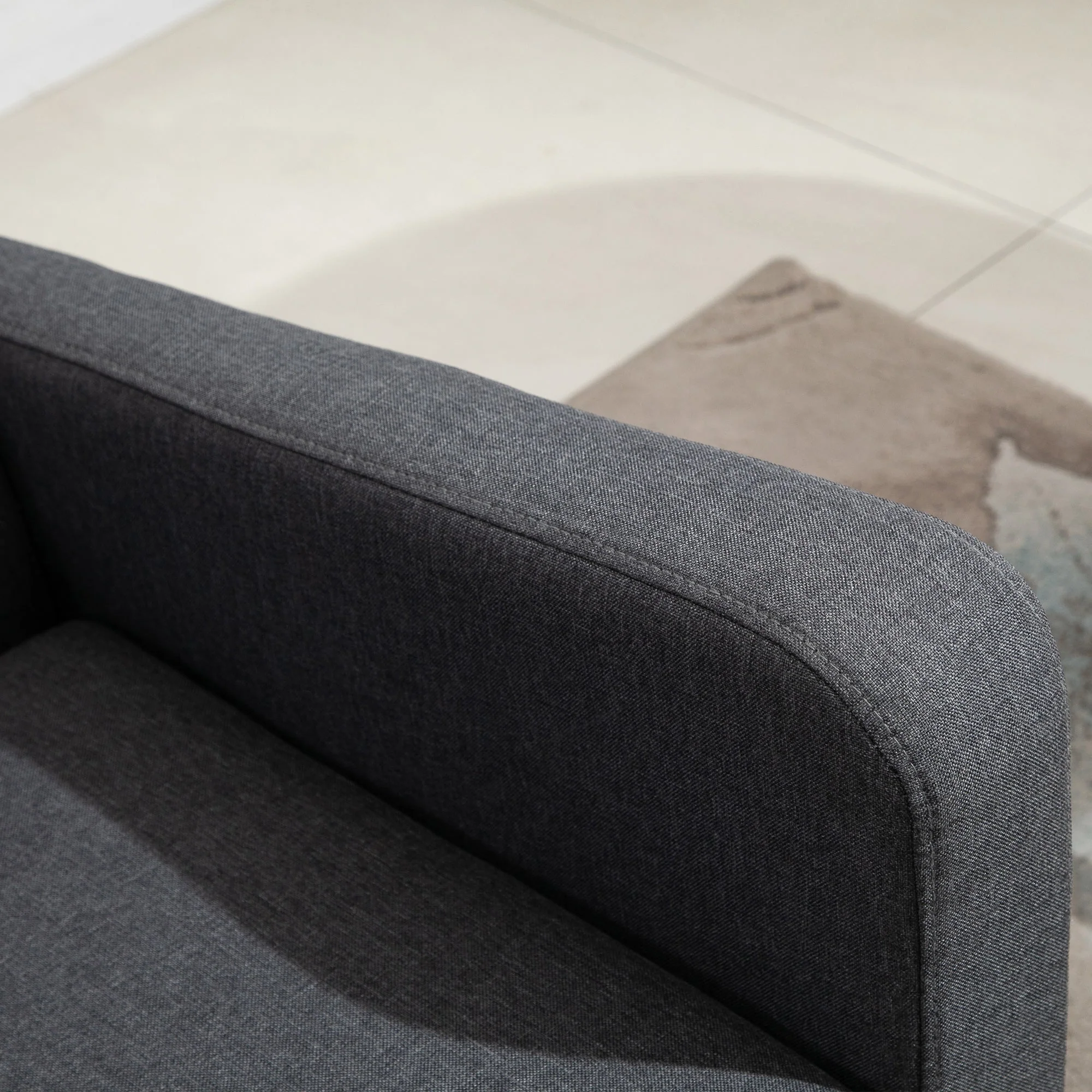 Two-Seater Slanted Back Sofa - Grey - Image 8