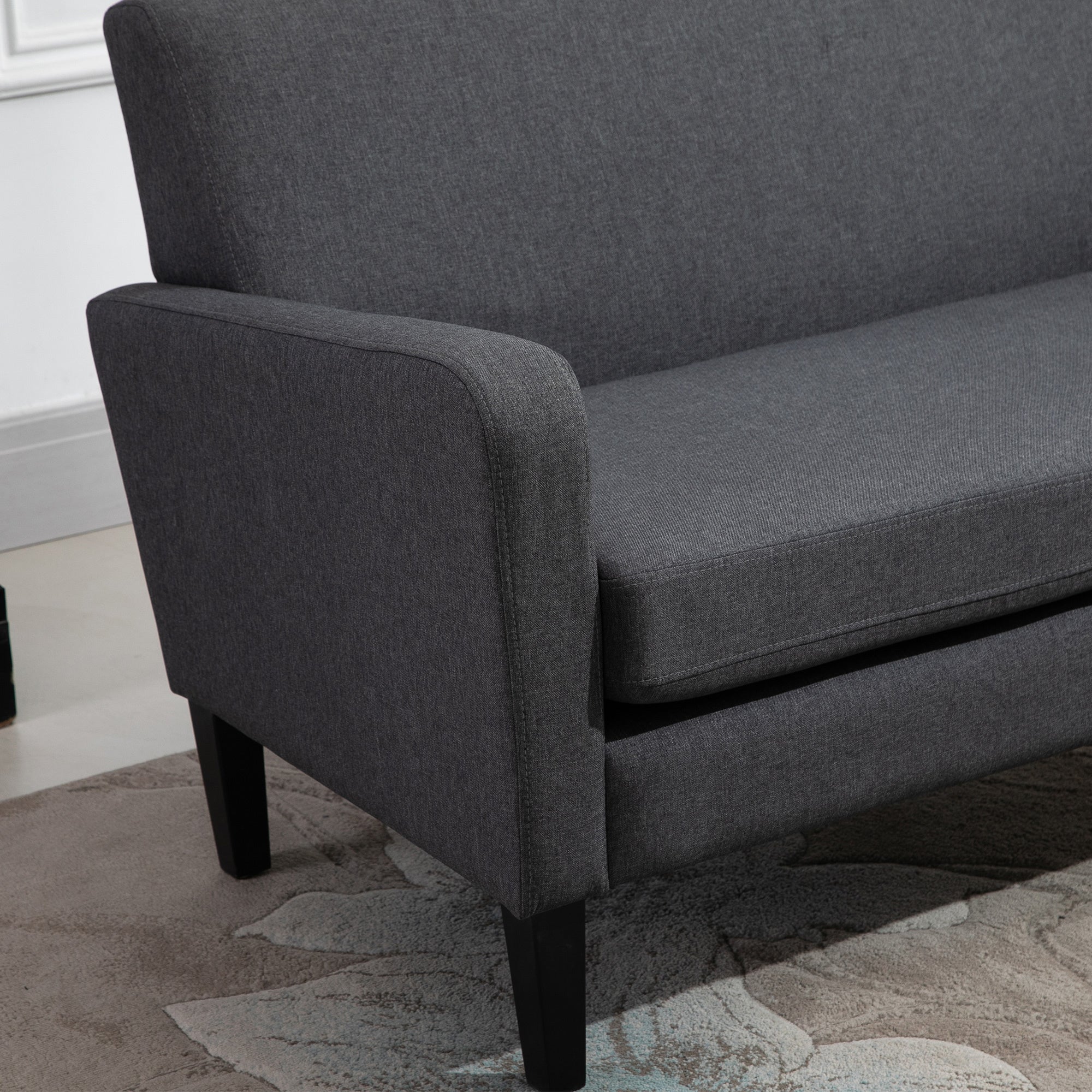 Two-Seater Slanted Back Sofa - Grey - Image 9