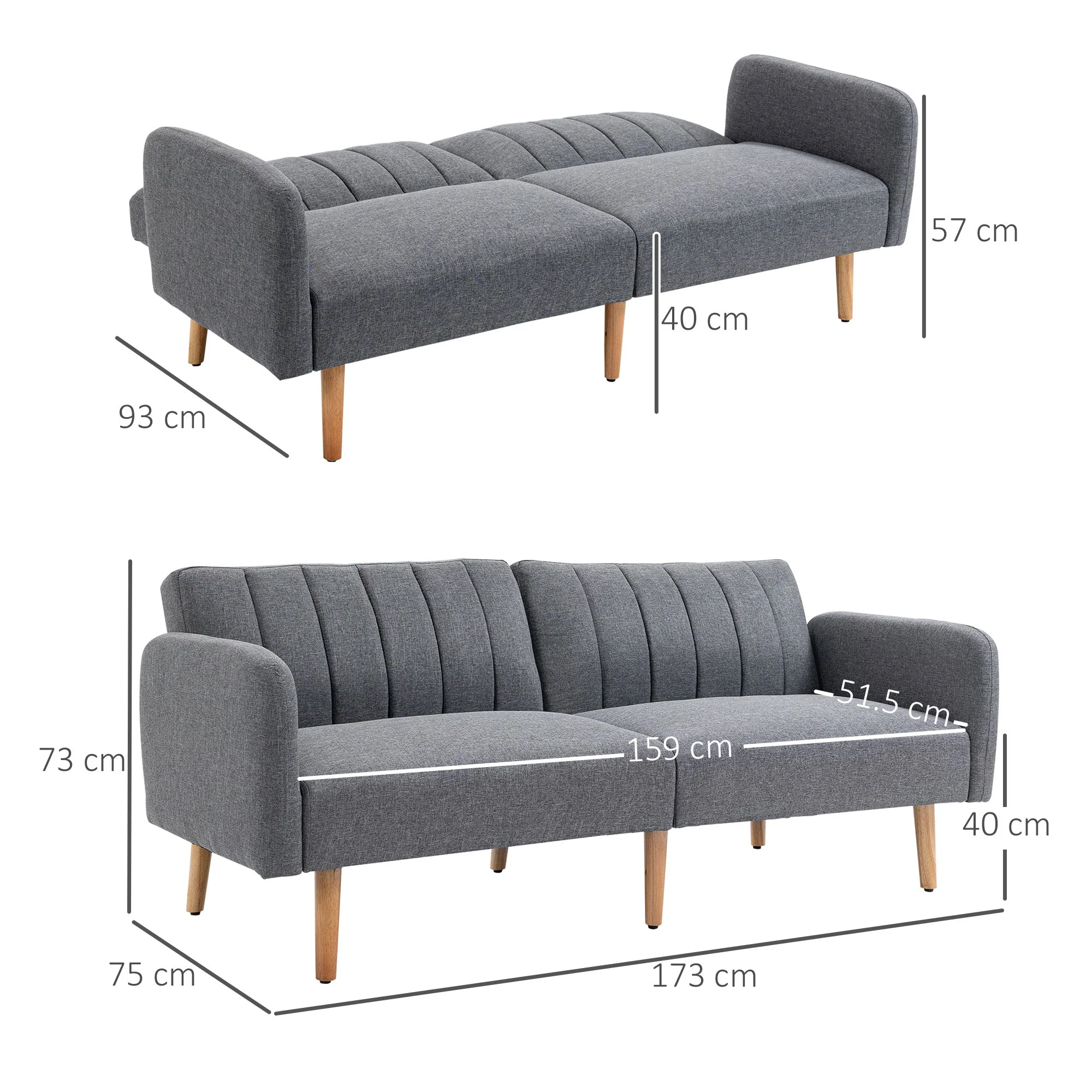 Two-Seater Sofa Bed - Image 3