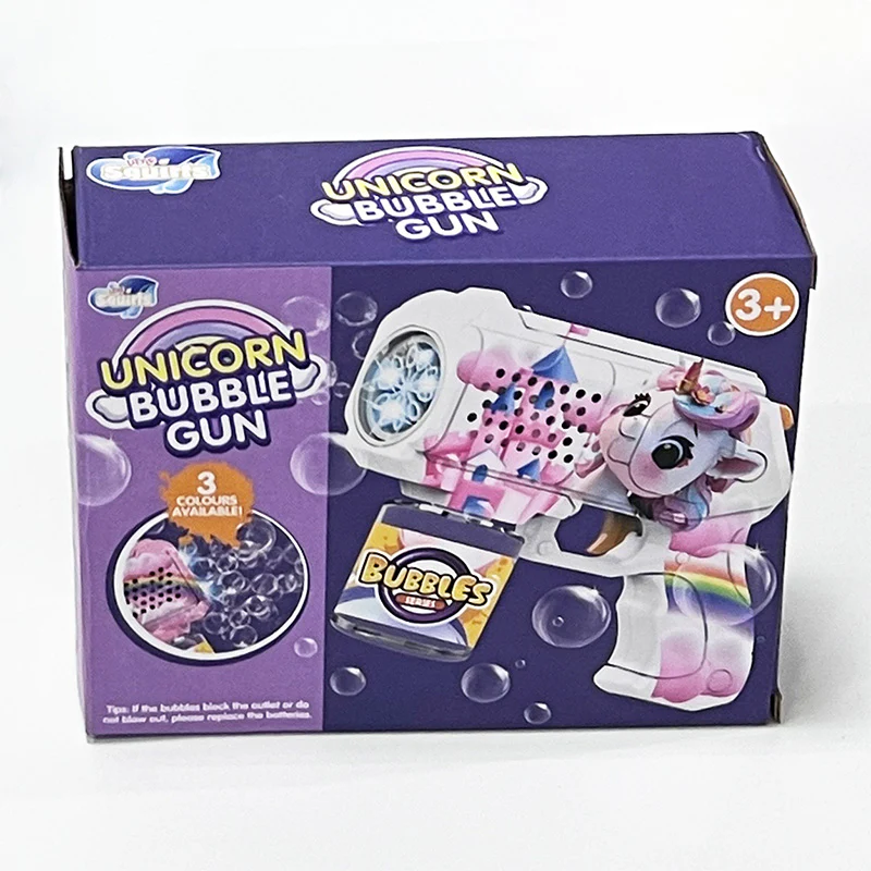 Unicorn Bubble Gun Blue - 18cm - Image 2