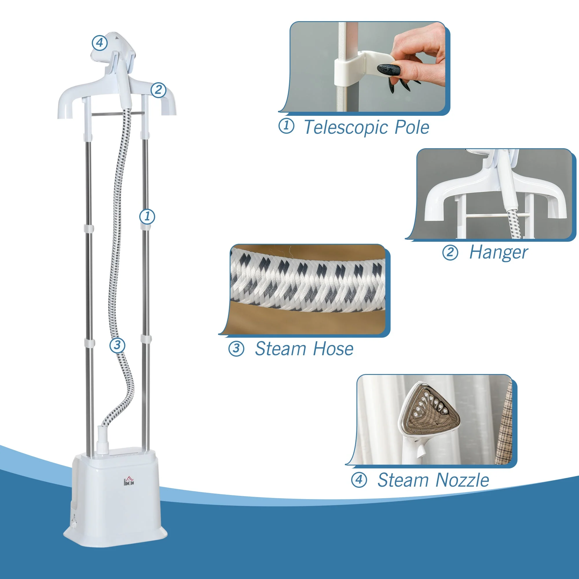 Upright Garment Clothes Steamer with 6 Steam Setting - Image 4