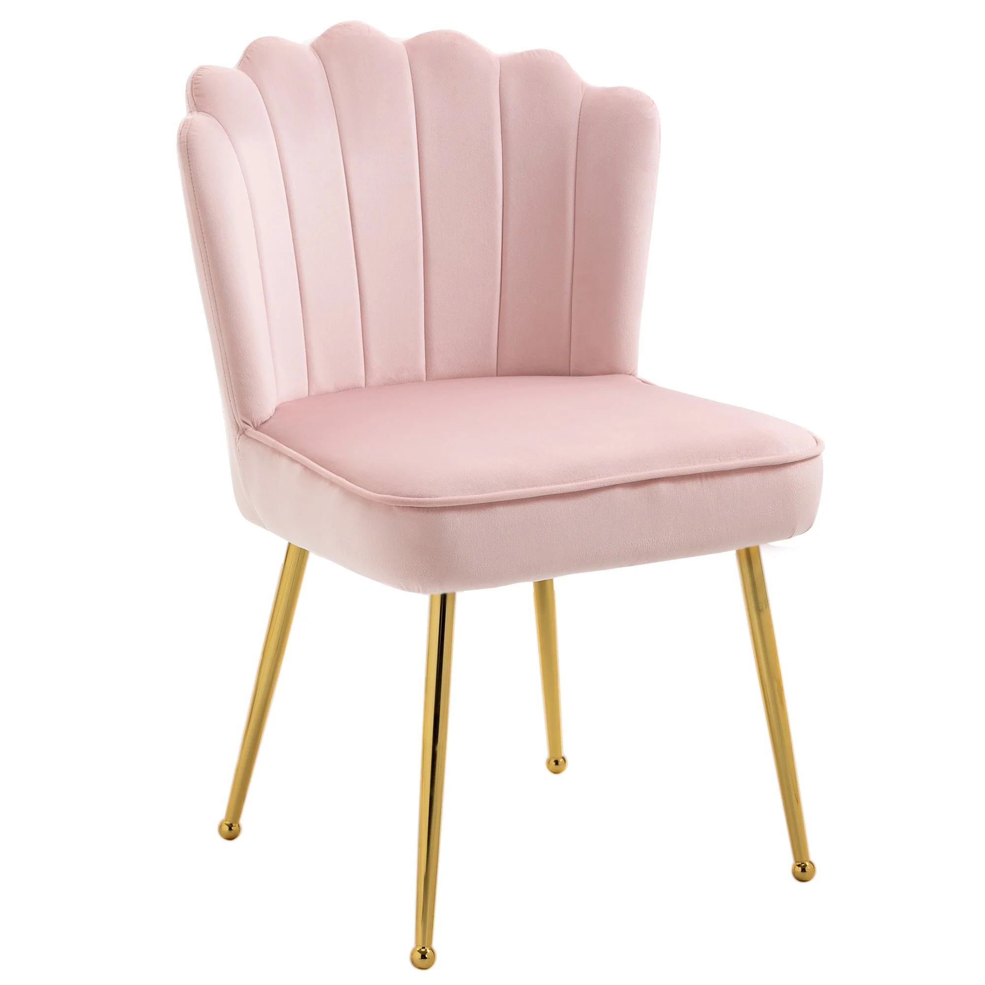 Velvet-Feel Shell Luxe Accent Chair - Image 2