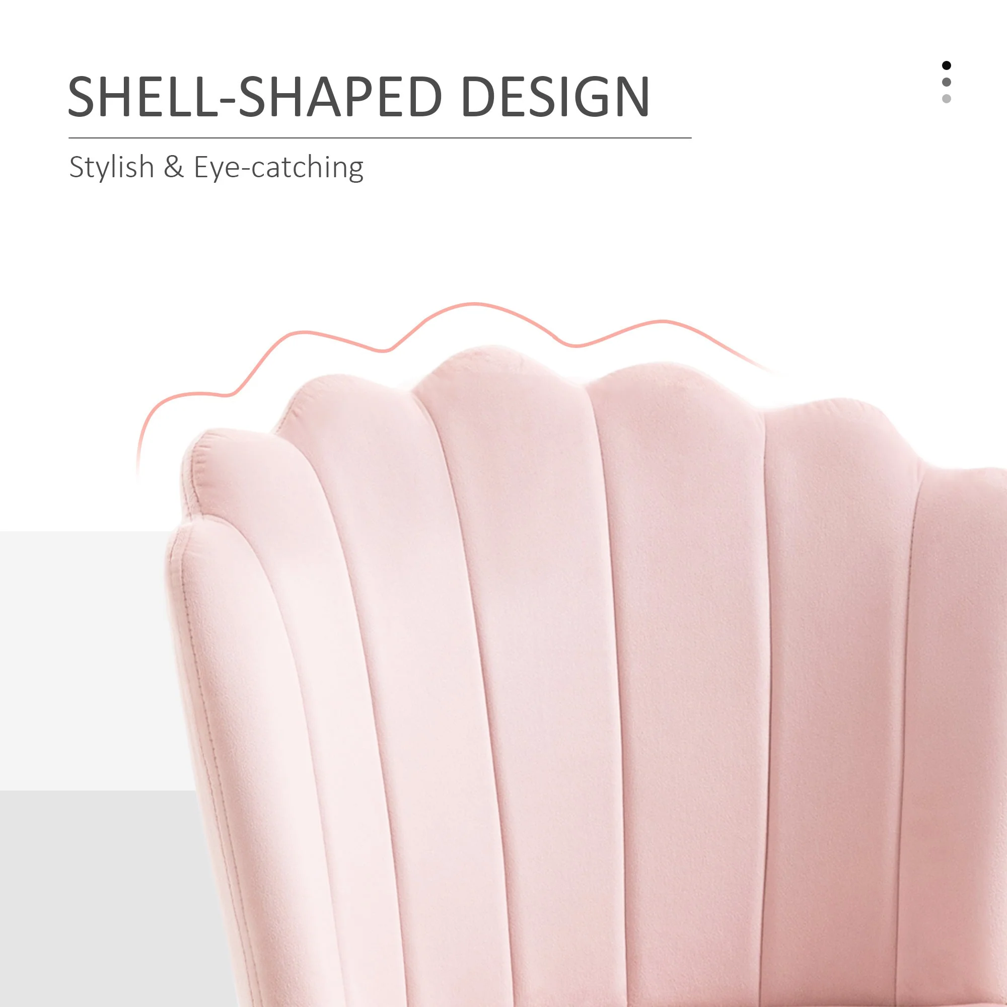 Velvet-Feel Shell Luxe Accent Chair - Image 5