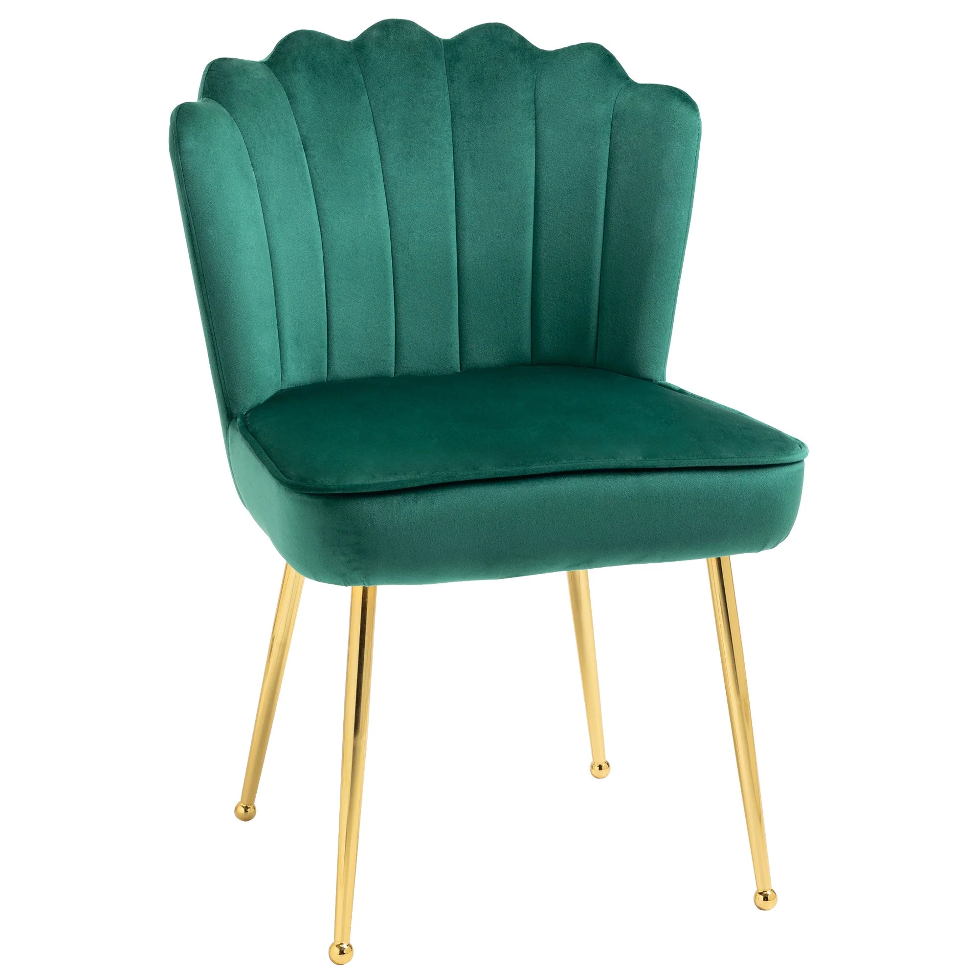 Velvet-Feel Shell Luxe Accent Chair - Image 2