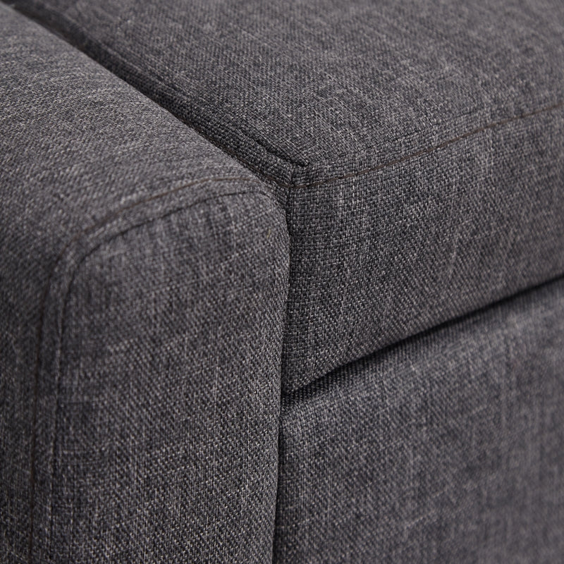 Verona Large Ottoman Fabric Dark Grey 1 Door - Image 4