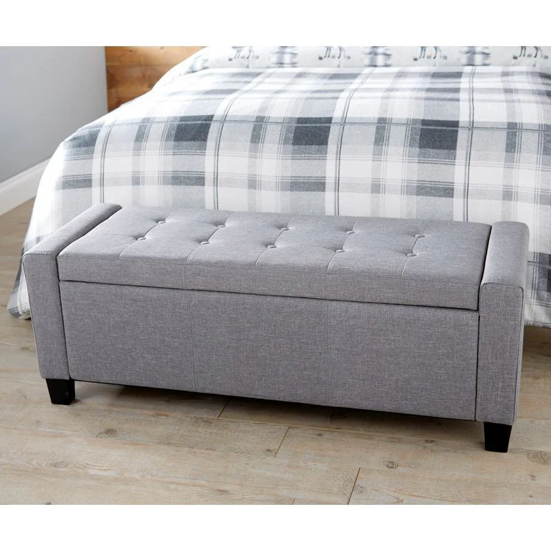 Verona Large Ottoman Fabric Grey 1 Door - Image 2