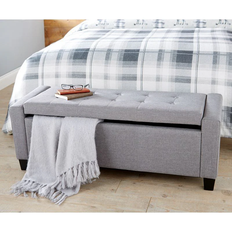 Verona Large Ottoman Fabric Grey 1 Door - Image 5