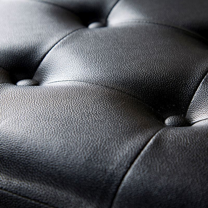 Verona Large Ottoman Faux Leather Black 1 Door - Image 5