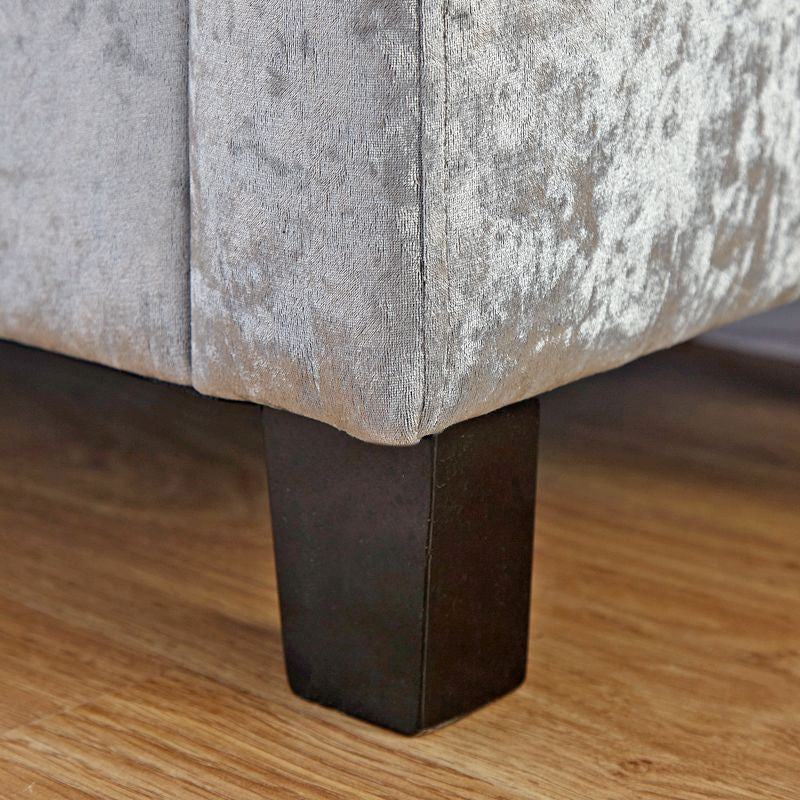 Verona Large Ottoman Wood & Fabric Grey 1 Door - Image 5