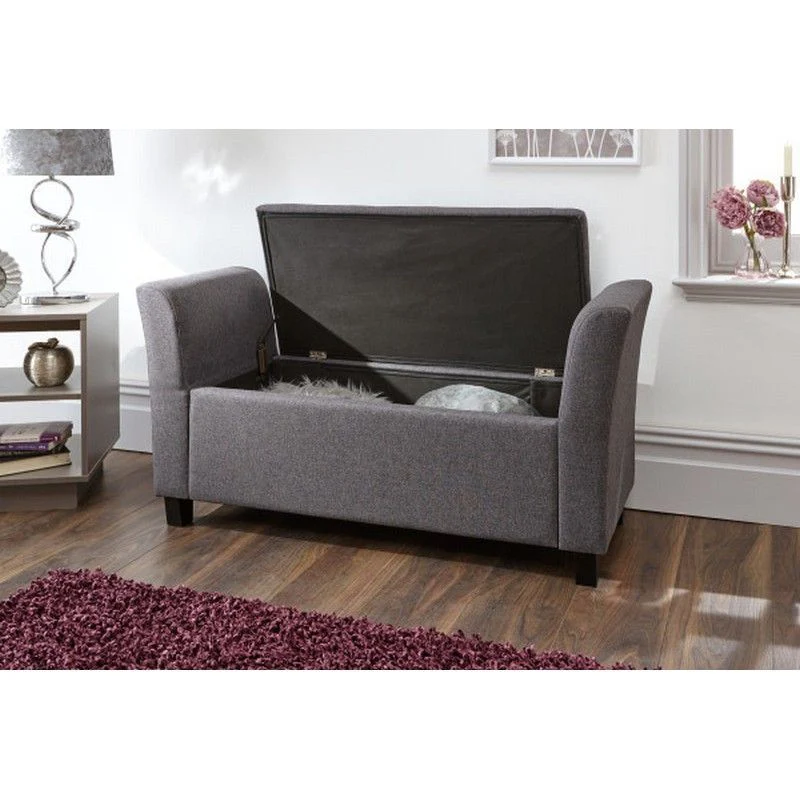Verona Window Seat Fabric Dark Grey - Image 3