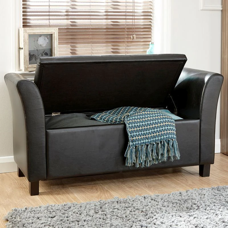 Verona Window Seat Faux Leather Black - Image 2