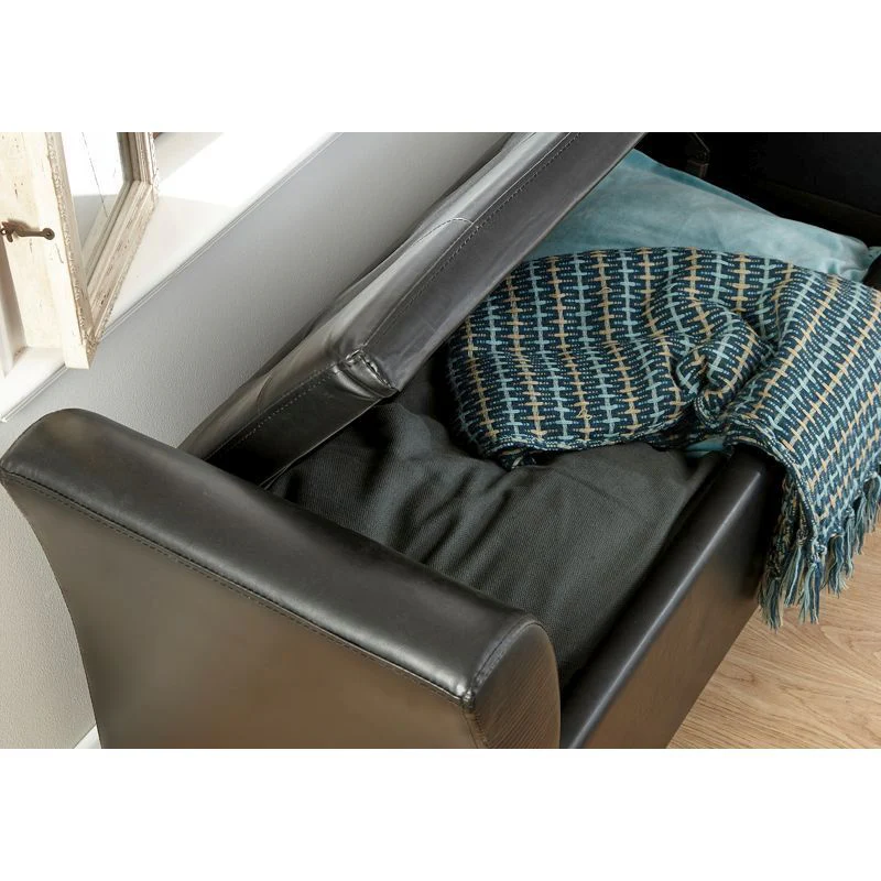 Verona Window Seat Faux Leather Black - Image 4