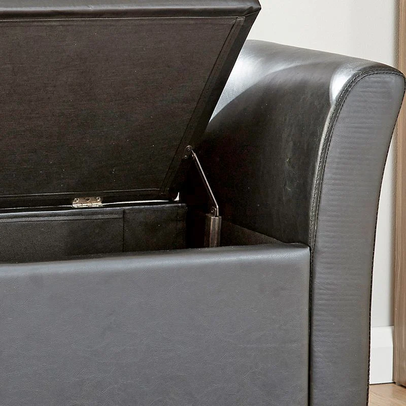 Verona Window Seat Faux Leather Black - Image 5