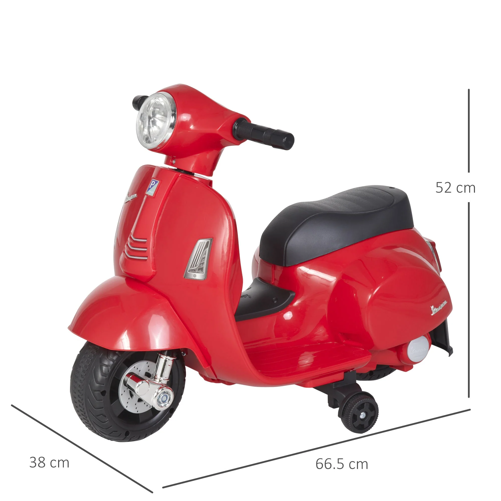 Vespa Licensed Kids Ride On Motorcycle 6V Battery Powered Electric Toys - Image 2