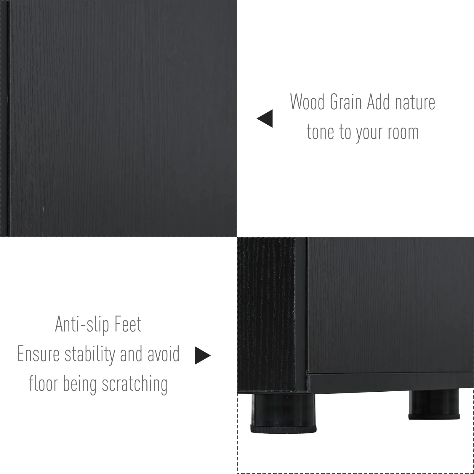 Vinsetto 2-Tier Locking Office Storage Cabinet File Organisation w/ Feet Melamine Coating Aluminium Handles 2 Keys Stylish Black - Image 7