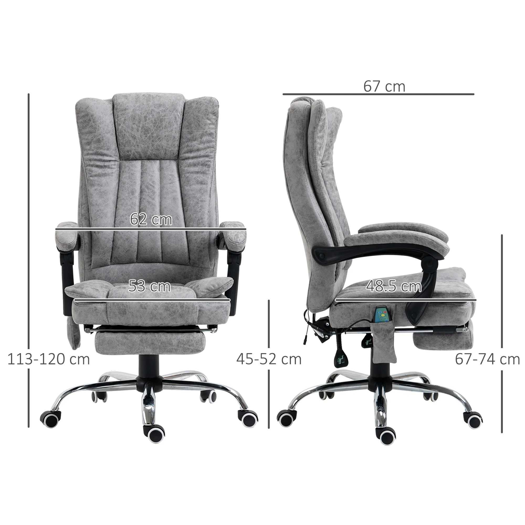Vinsetto 6 Point Vibrating Massage Office Chair With Heat - Image 3