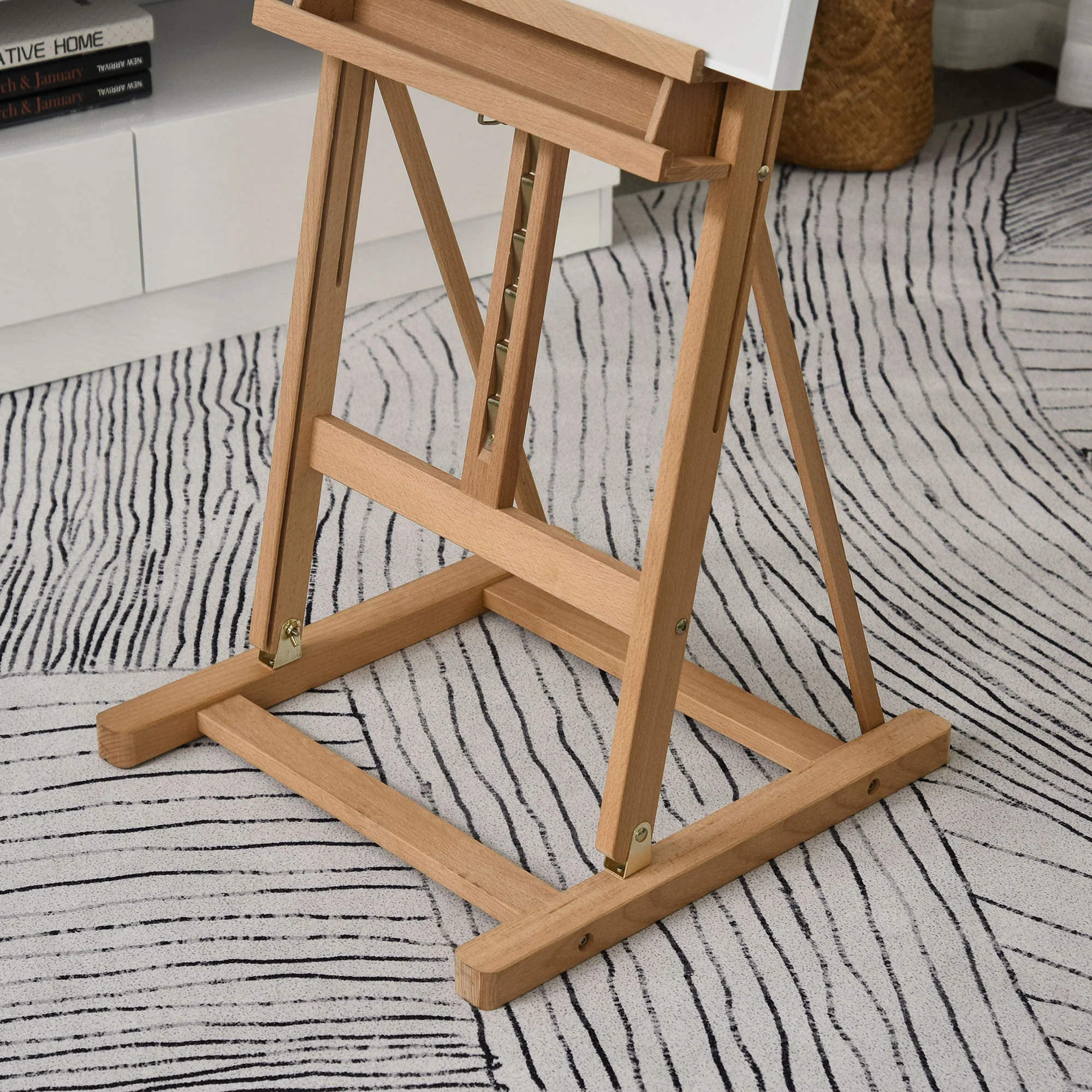 Vinsetto Art Studio Easel Height Adjustable W/ Canvas Holder Pencil Case Display Drawing - Image 9