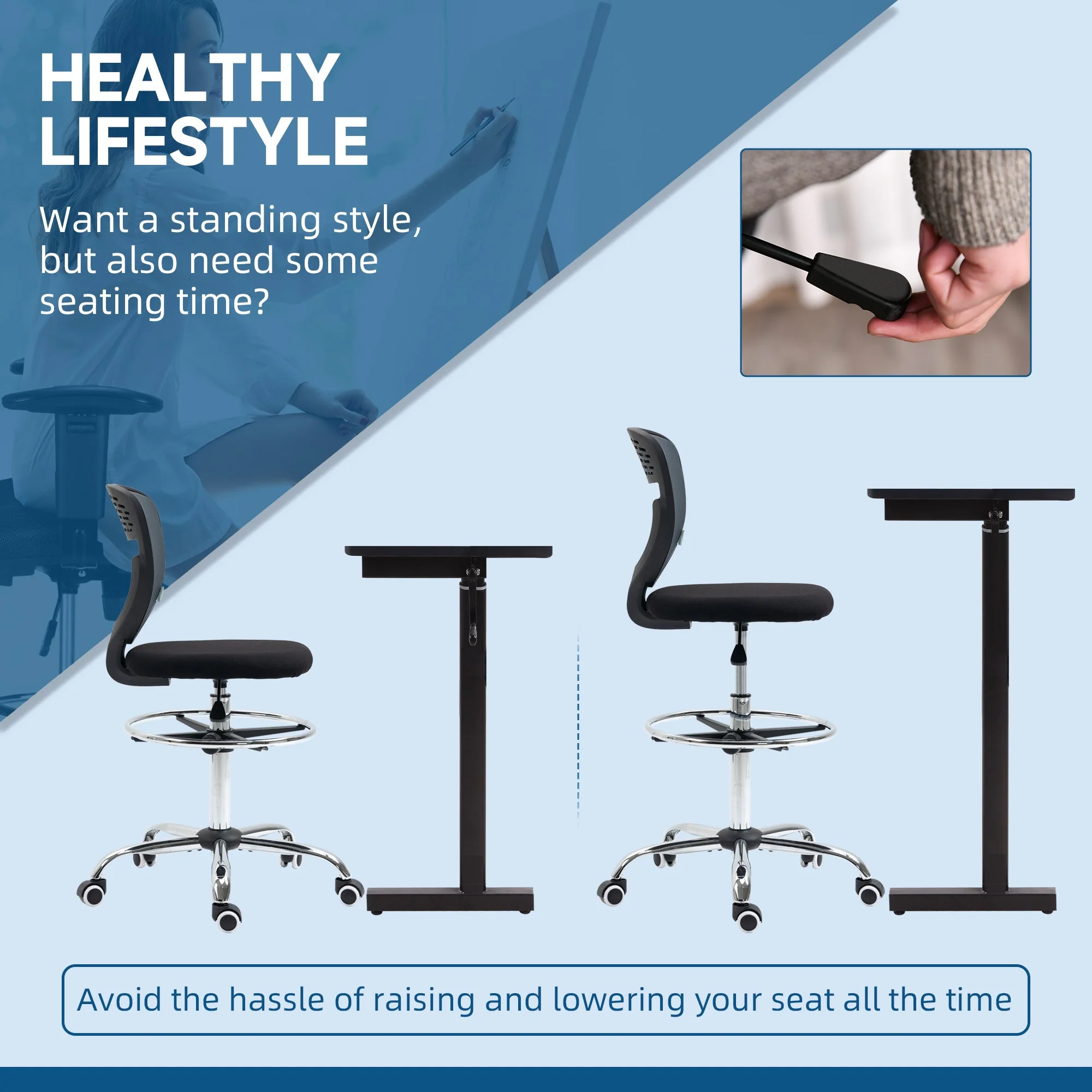Vinsetto Drafting Chair - Image 4