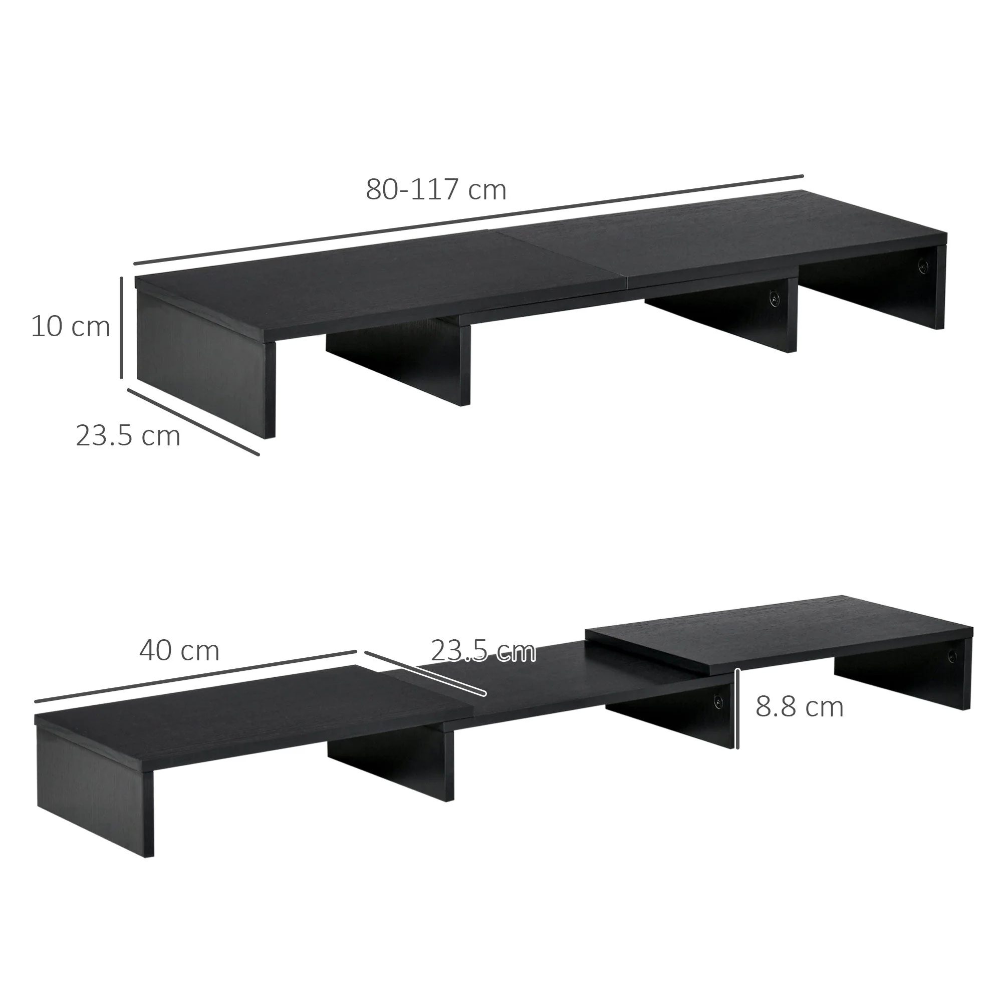 Vinsetto Dual Monitor Stand Riser With Adjustable Length And Angle - Image 3